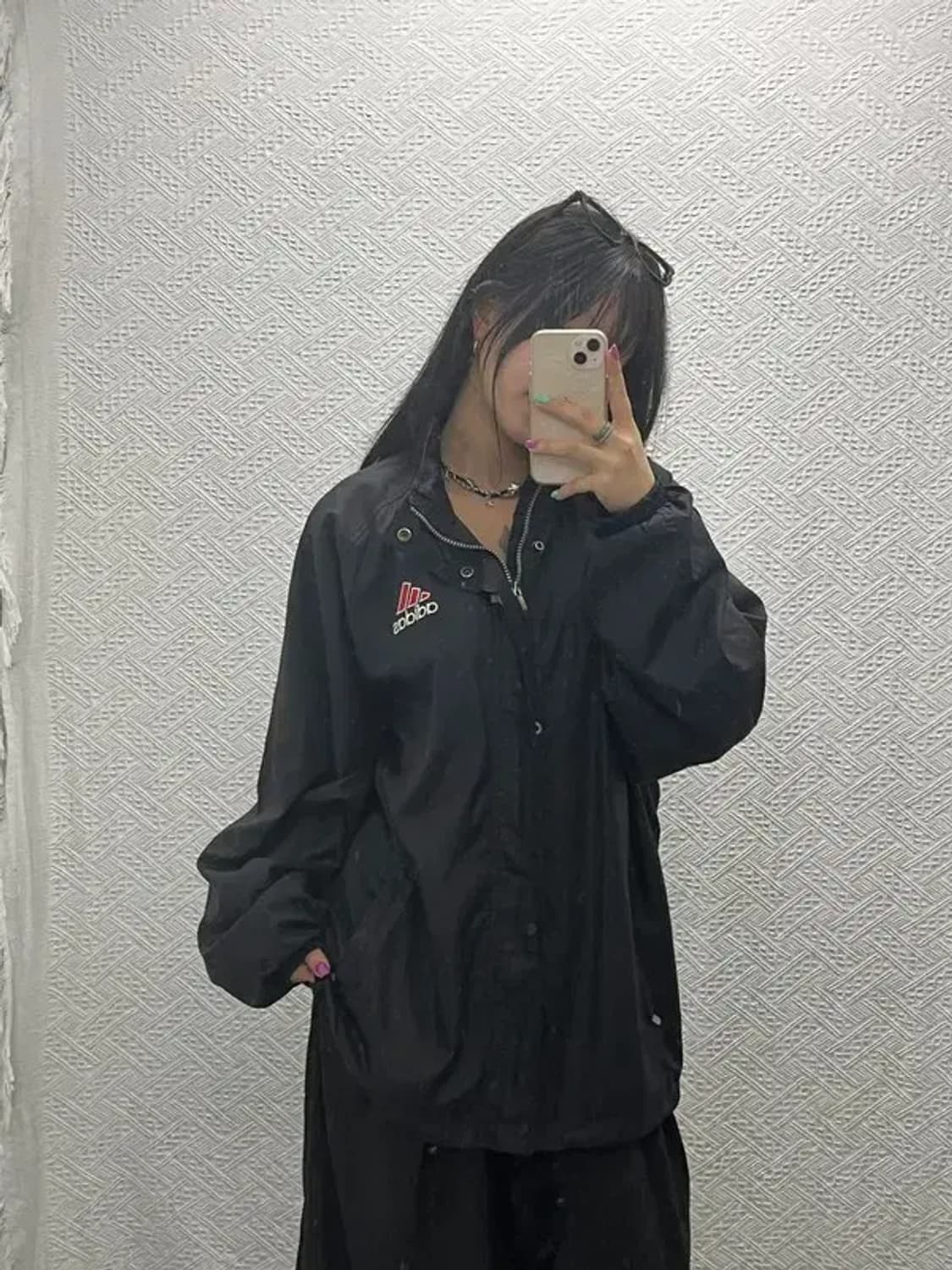 아디다스 올드스쿨 빅로고 오버핏 바람막이 자켓 105 C06614 상품이미지1