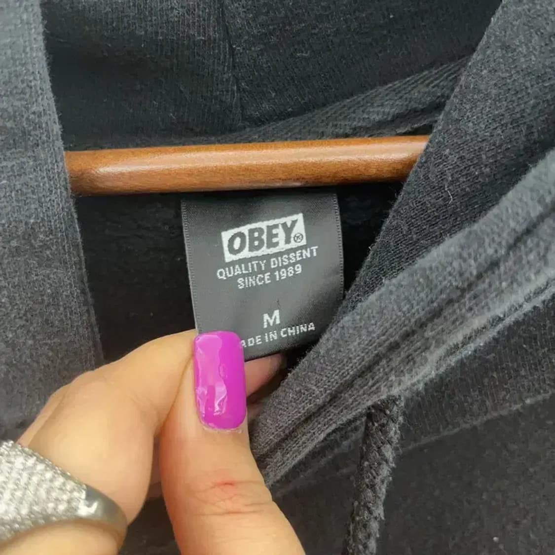 오베이 스트릿 힙합 백프린팅 기모 후드티 M C06613 상품이미지5