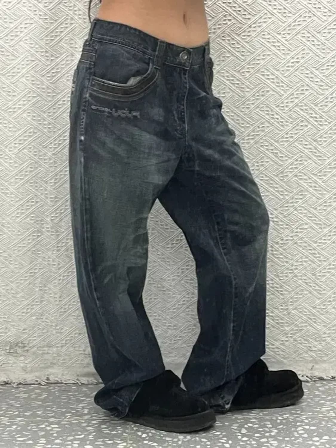 푸부 올드스쿨 빈티지 Y2K 로고플레이 데님팬츠 35인치 C06636 상품이미지1