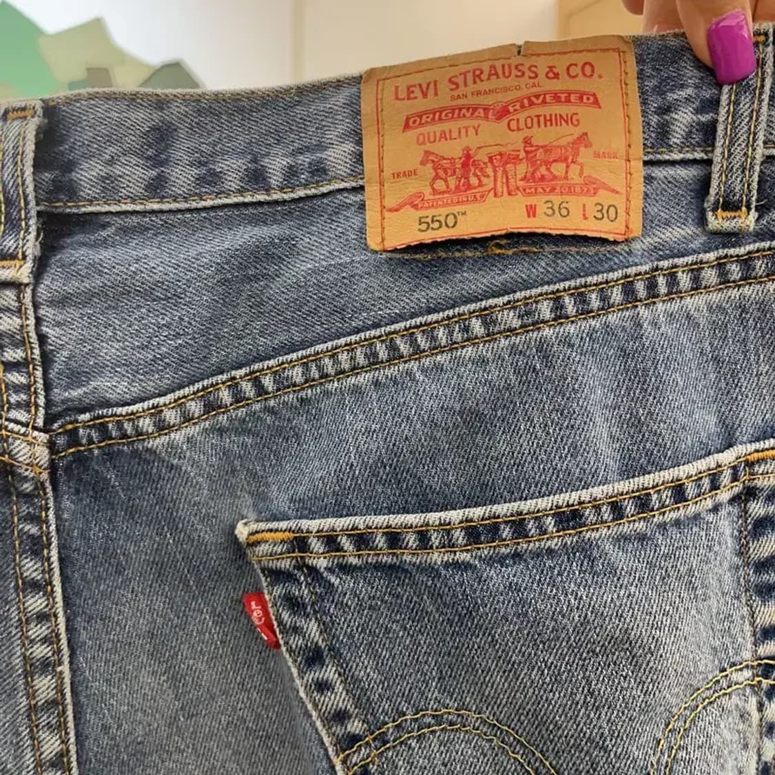 리바이스 550 빈티지 90's 와이드 데님팬츠 36인치 C06637 상품이미지5