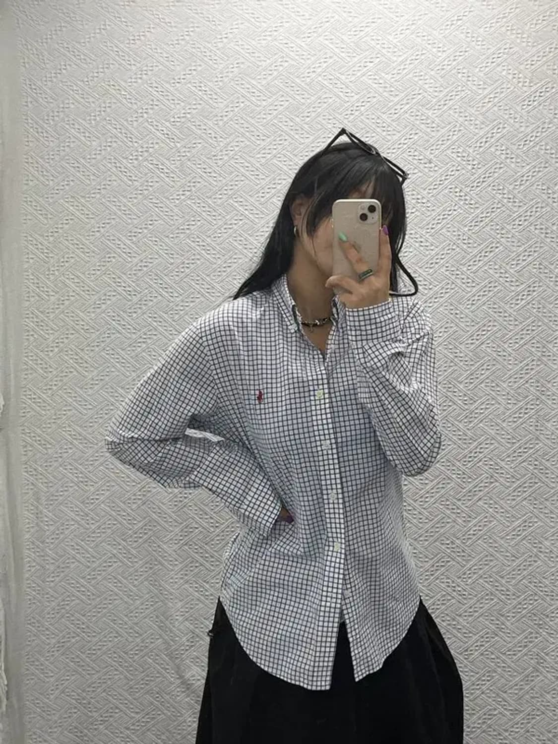 폴로 랄프 로렌 체크 패널 빈티지 오버핏 셔츠 M C06646 상품이미지1