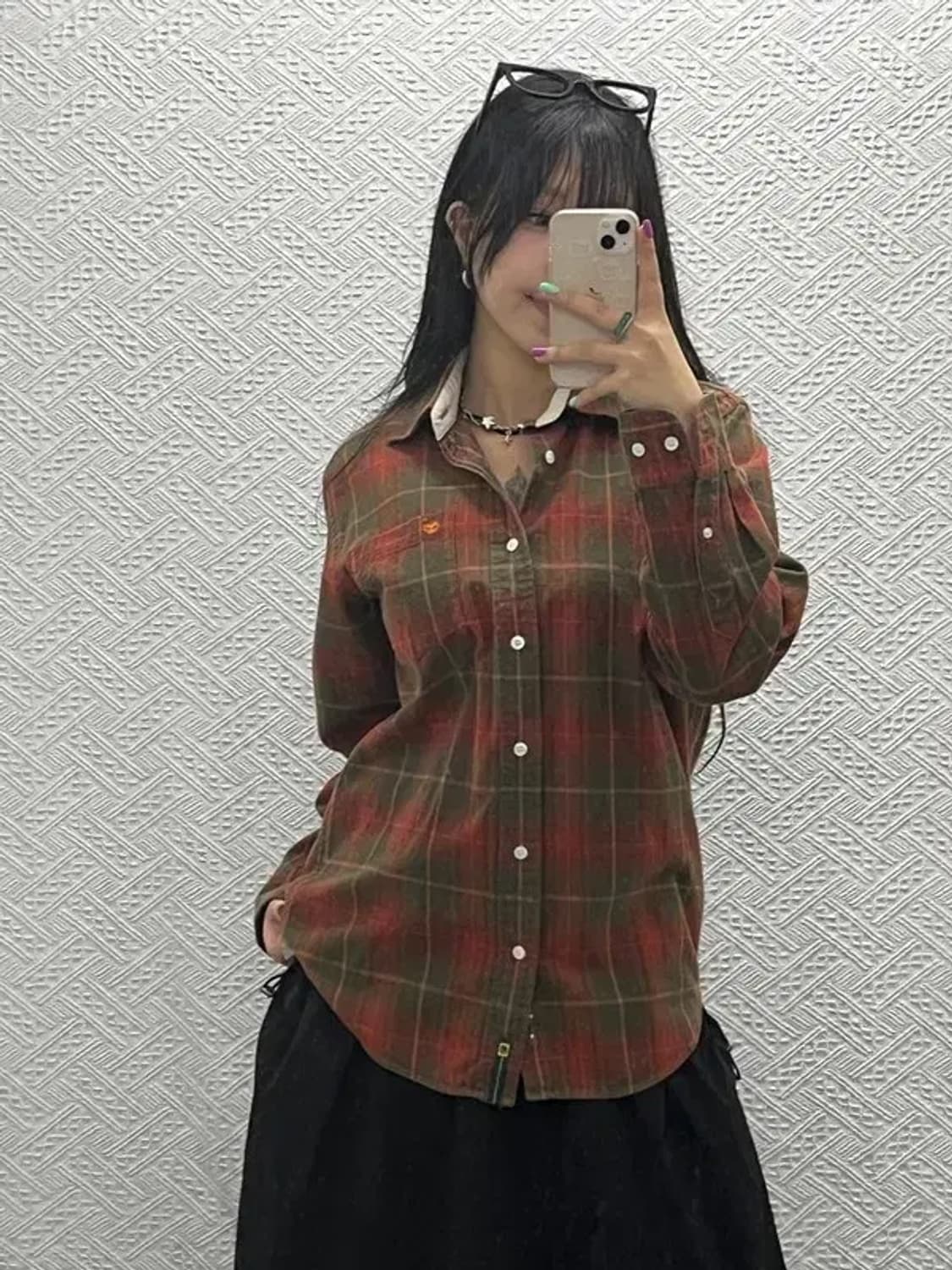 팀버랜드 빈티지 내추럴 홀리데이 체크 셔츠 S C06647 상품이미지1