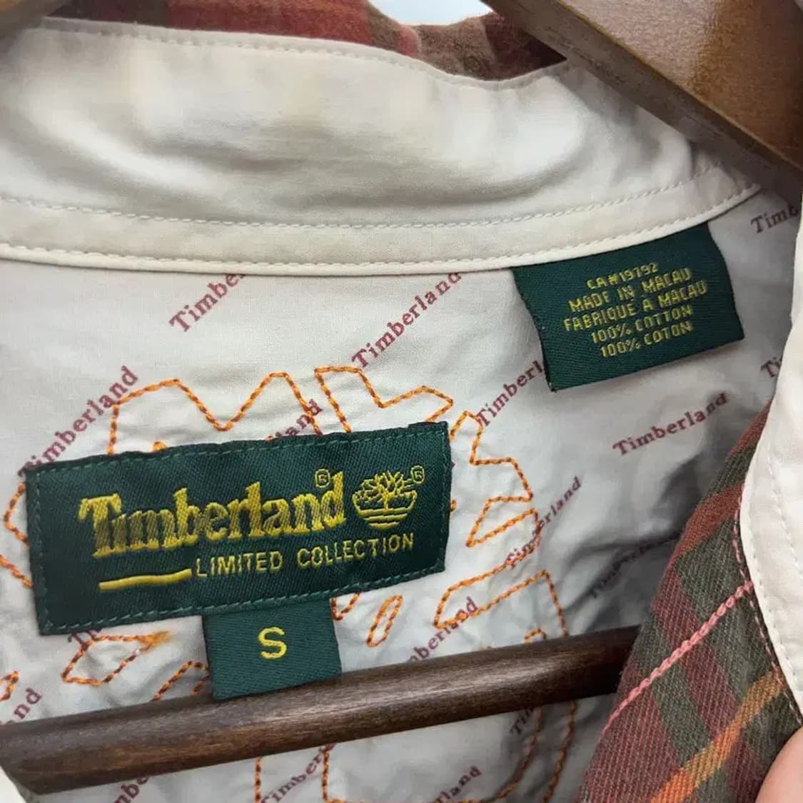 팀버랜드 빈티지 내추럴 홀리데이 체크 셔츠 S C06647 상품이미지5