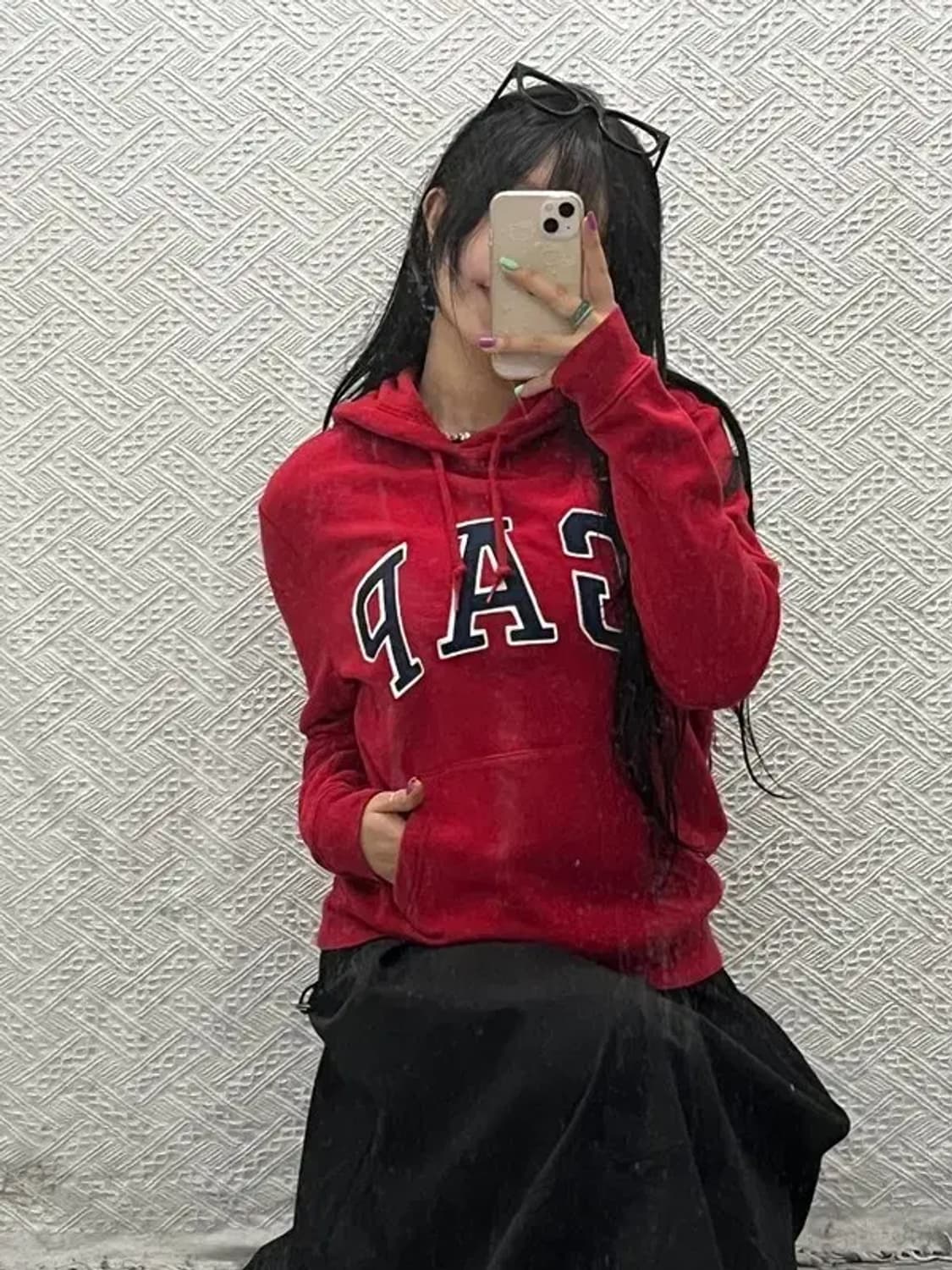 갭 올드스쿨 00's 빈티지 자수패치 빅로고 후드티 S C06654 상품이미지2