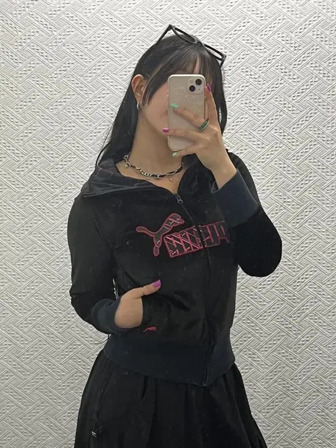 푸마 올드스쿨 00's Y2K 벨벳 트랙탑 집업 S C06663 상품이미지2