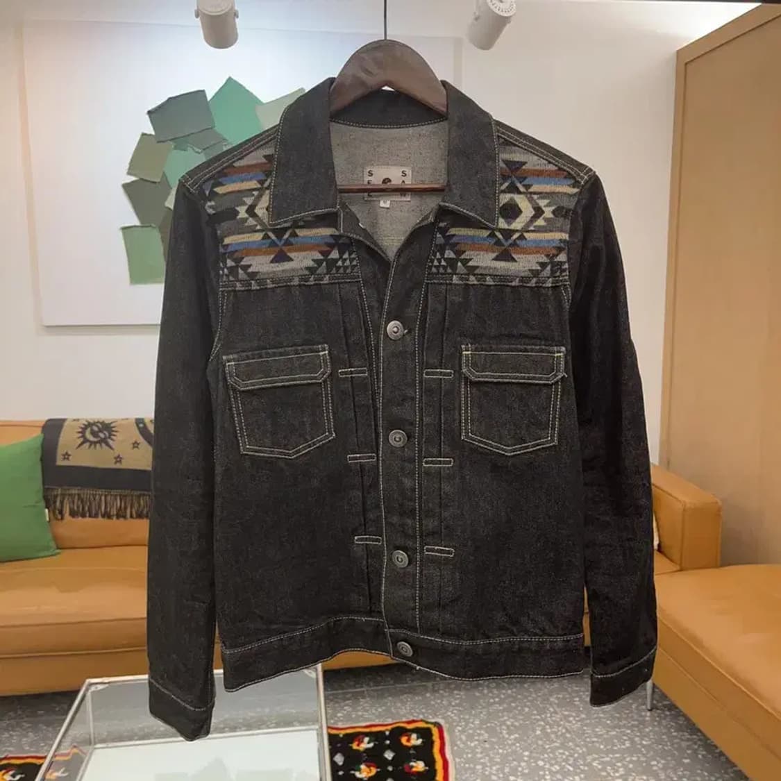 빈티지 올드스쿨 에스닉 트러커 데님 청자켓 M C06664 상품이미지3