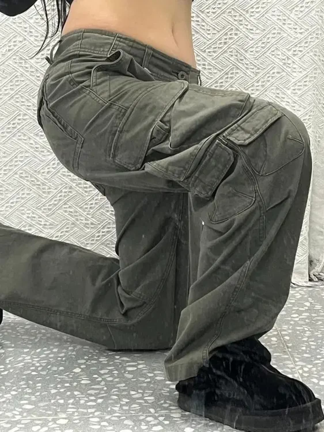 빈티지 워크웨어 멀티포켓 카키 카고 팬츠 C06675 상품이미지2