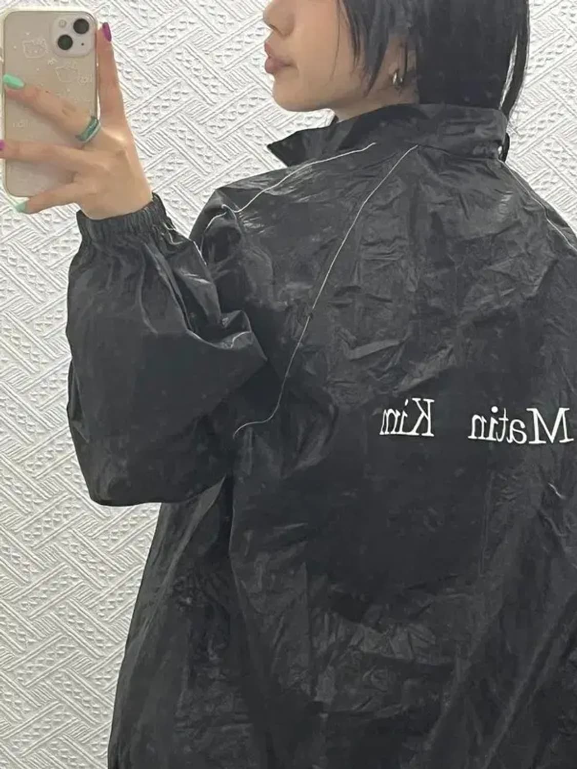 마똉킴 빈티지 바스락 로고 코팅 바람막이 집업 F C06642 상품이미지1