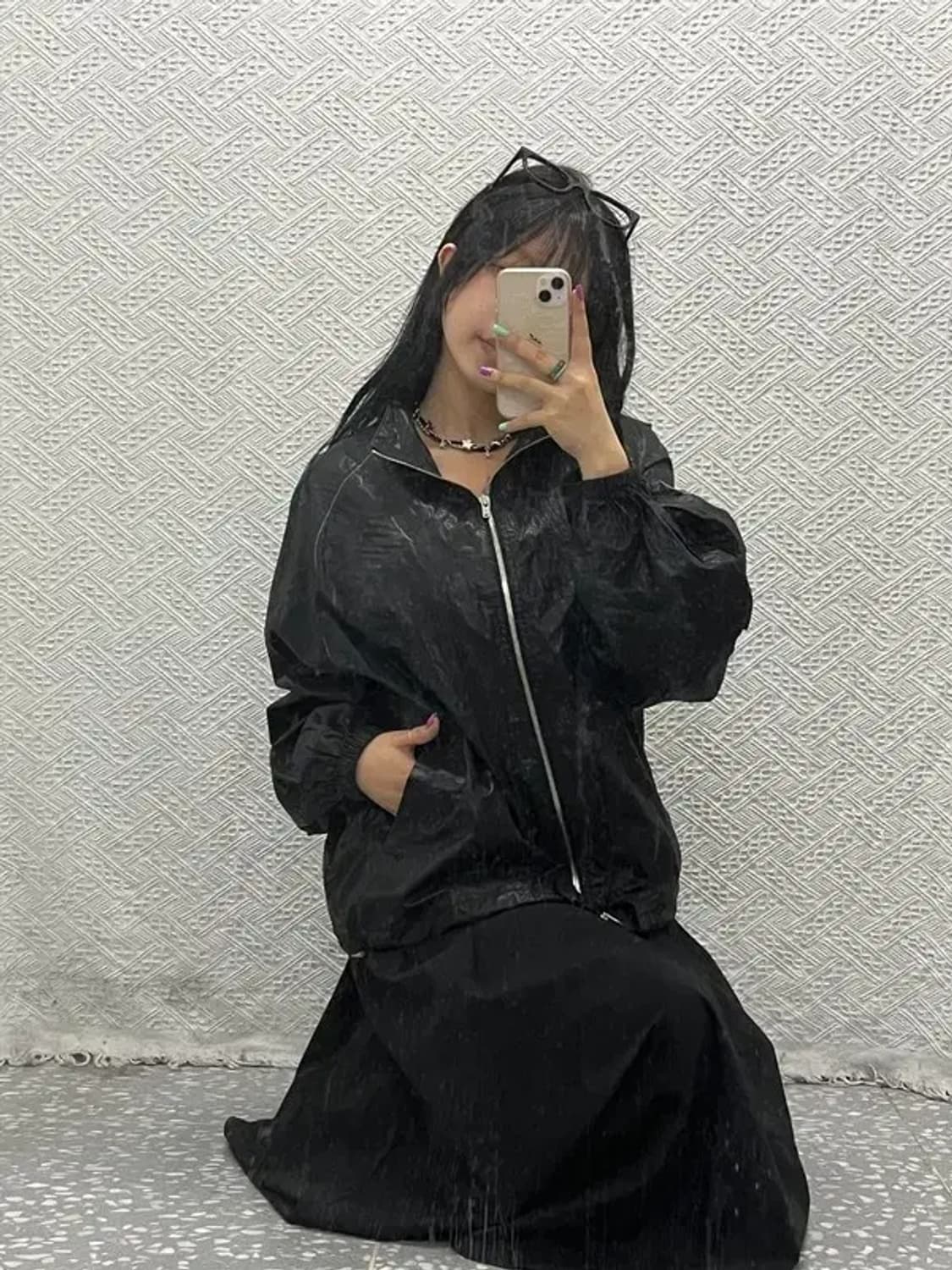 마똉킴 빈티지 바스락 로고 코팅 바람막이 집업 F C06642 상품이미지2