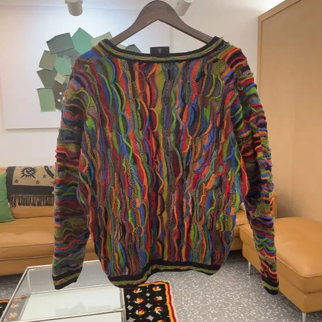 림노스 보헤미안 에스닉 비비드 멀티컬러 니트 울 가디건 L C06649 상품이미지4