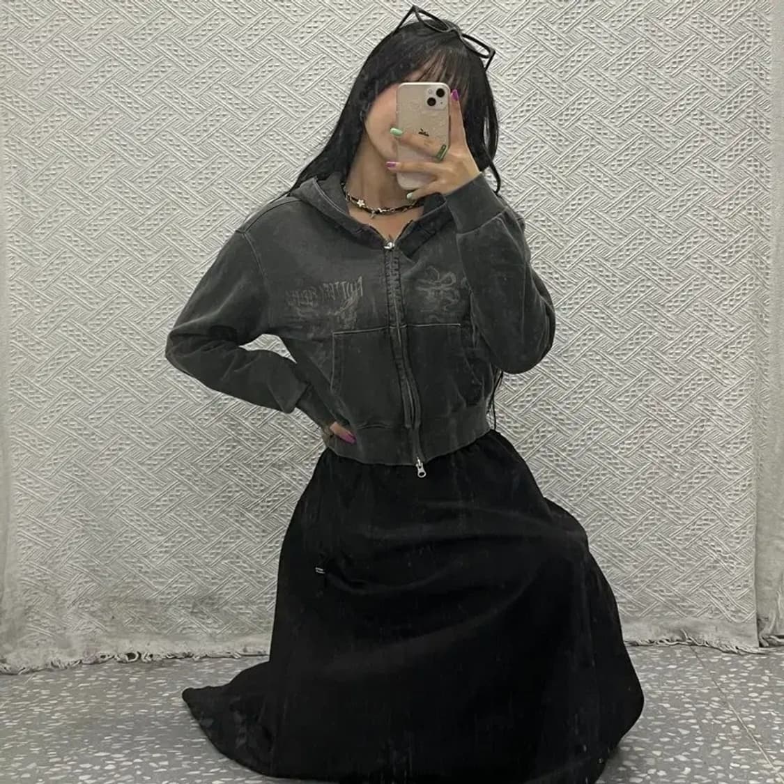 꼼파뇨 올드스쿨 빈티지 투웨이 크롭 후드 집업 M C06650 상품이미지2