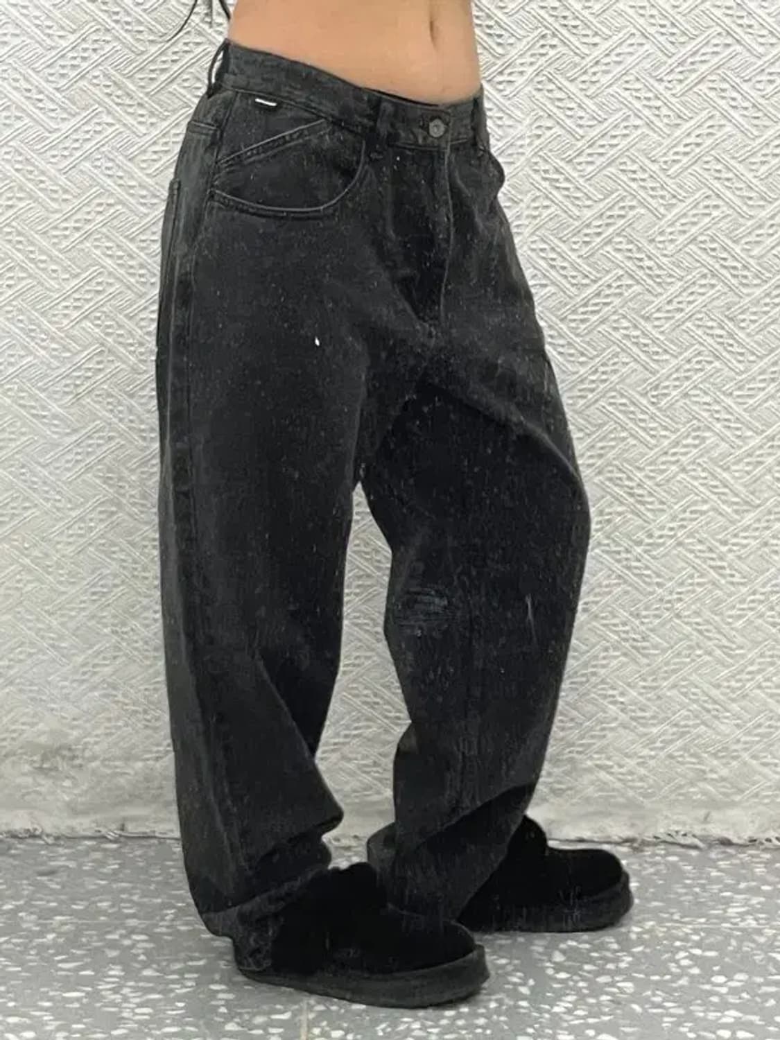 디스이즈네버댓 베이직 모던룩 와이드 흑청 데님팬츠 L C06674 상품이미지1