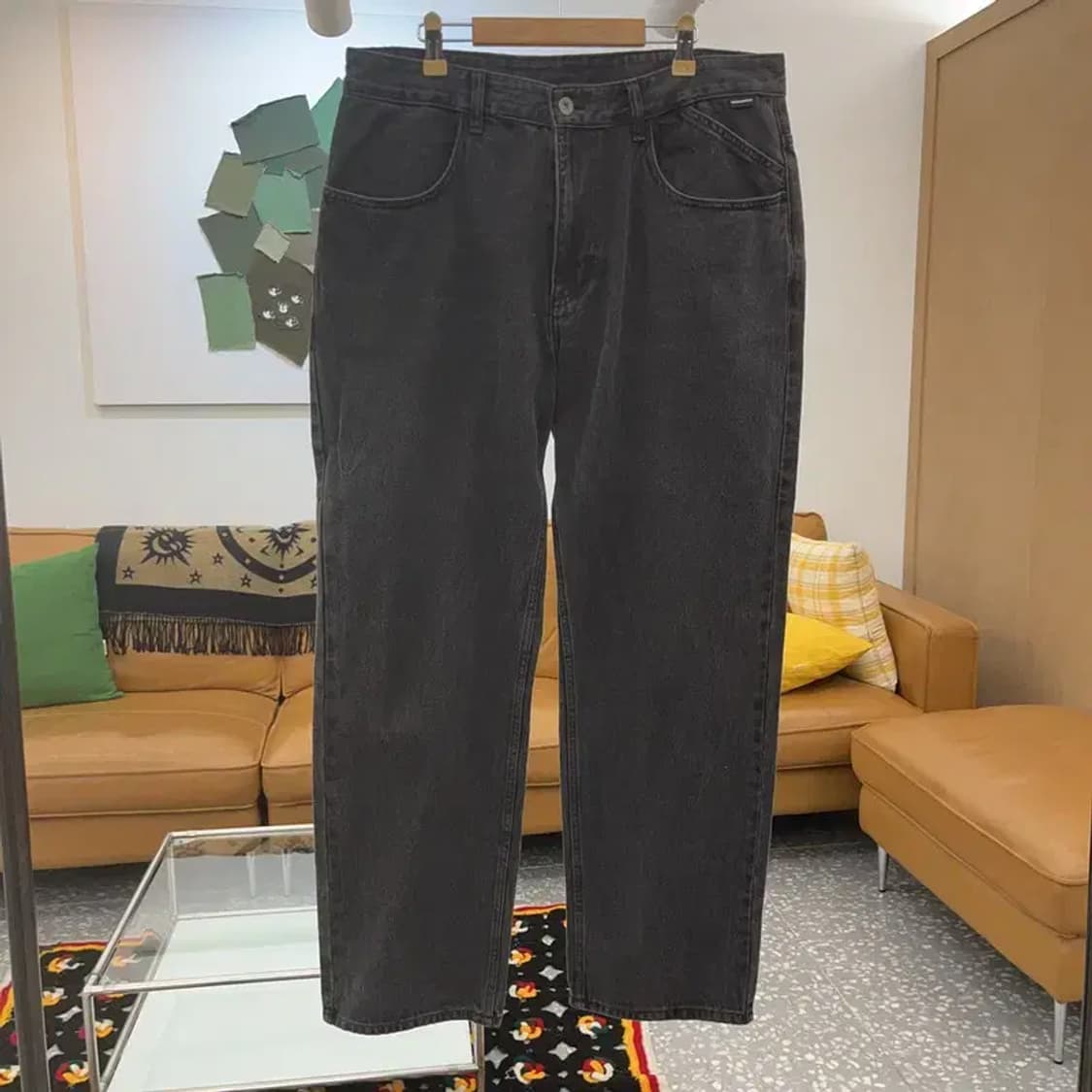 디스이즈네버댓 베이직 모던룩 와이드 흑청 데님팬츠 L C06674 상품이미지3