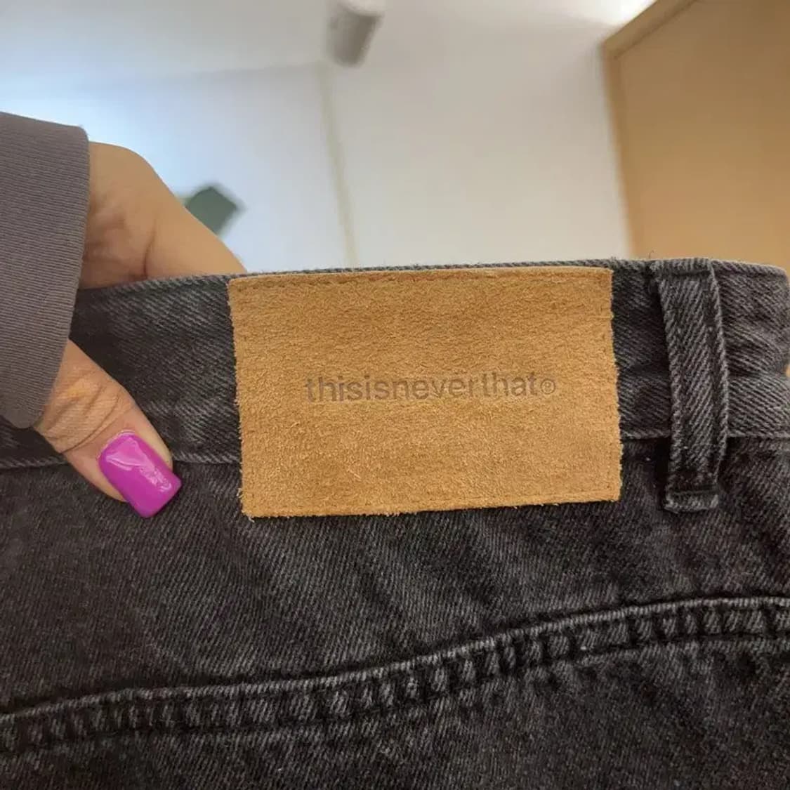 디스이즈네버댓 베이직 모던룩 와이드 흑청 데님팬츠 L C06674 상품이미지5