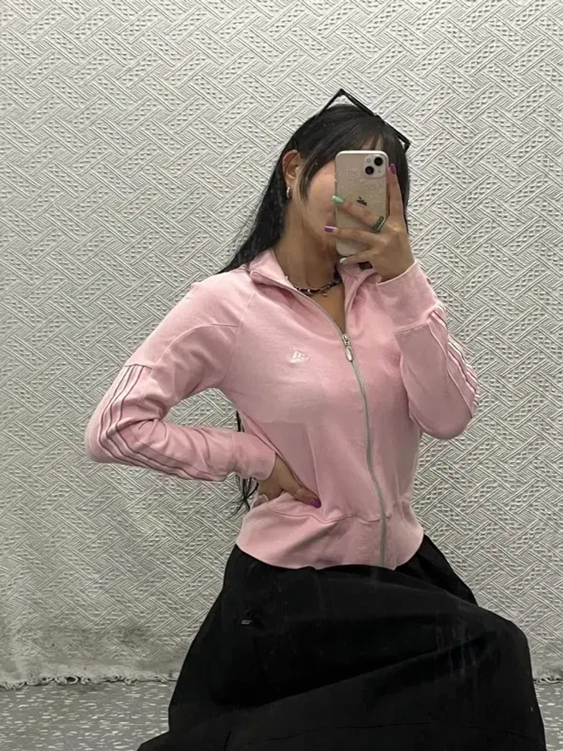 아디다스 대장급 발레코어 딸기우유 핑크 져지 집업 M C06657 상품이미지1