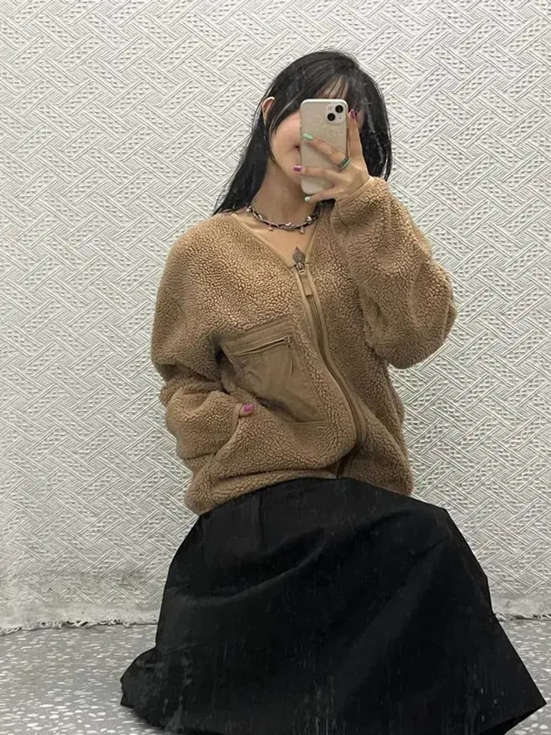 유니클로 U 브이넥 여리 양털 플리스 자켓 L C06680 상품이미지1