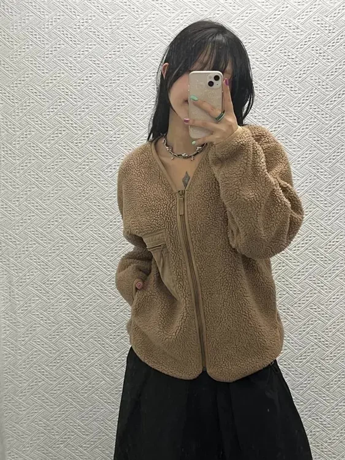 유니클로 U 브이넥 여리 양털 플리스 자켓 L C06680 상품이미지2