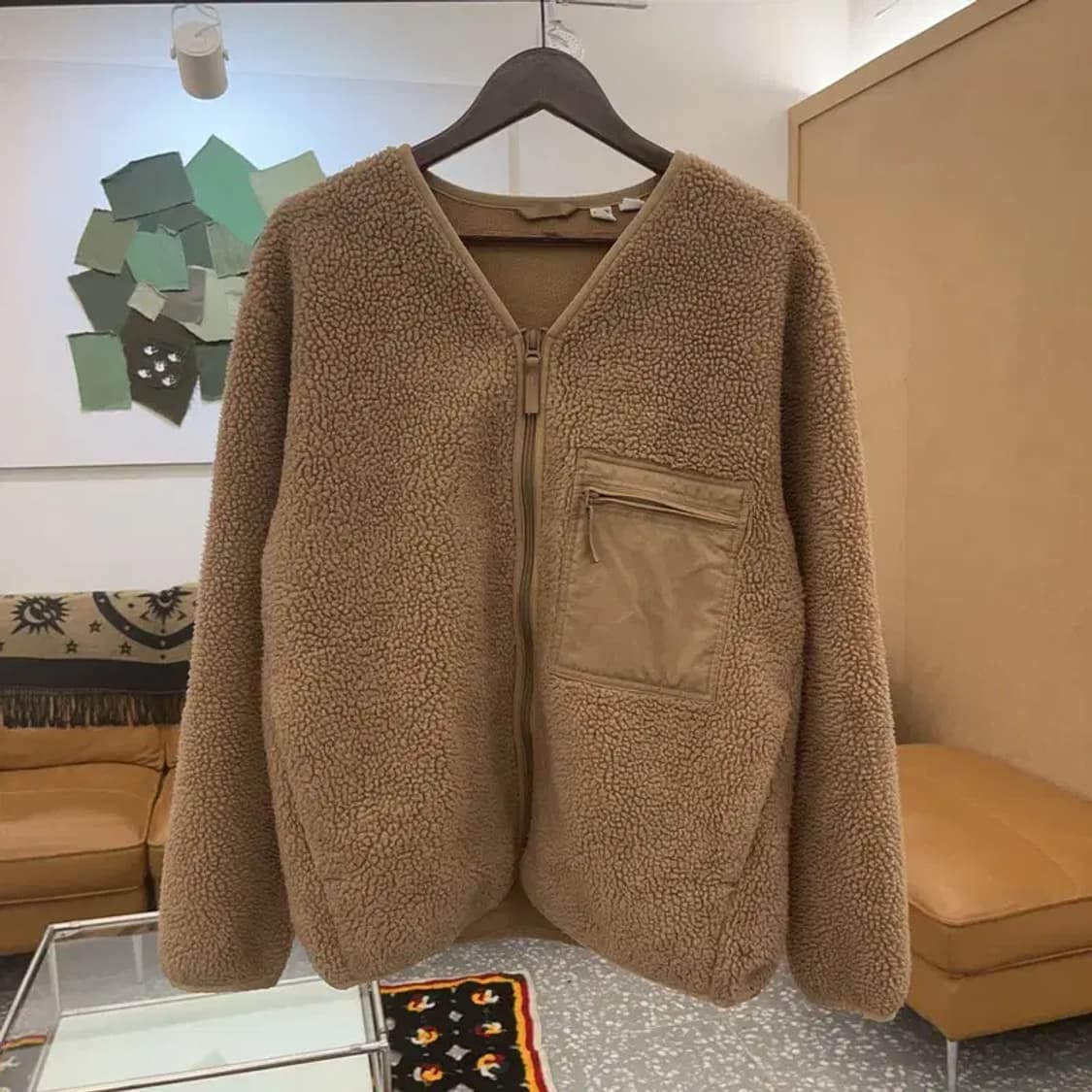 유니클로 U 브이넥 여리 양털 플리스 자켓 L C06680 상품이미지3