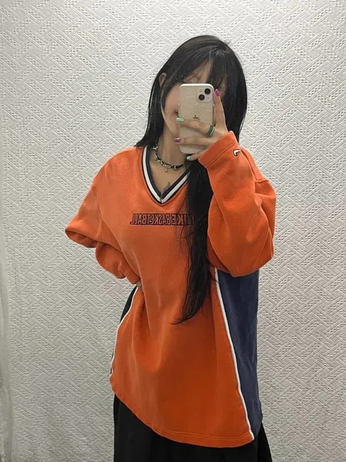 나이키 베스킷볼 90's 빈티지 오렌지 오버핏 롱슬리브 XL C06692 상품이미지1