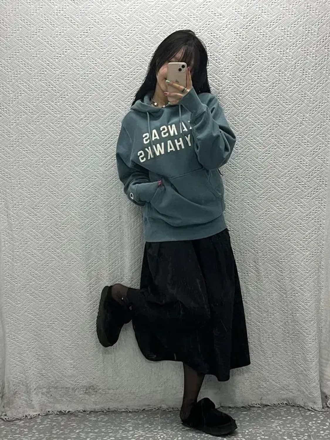 챔피온 빈티지 리버스위브 캔자스 제이호크 후드티 S C06705 상품이미지2