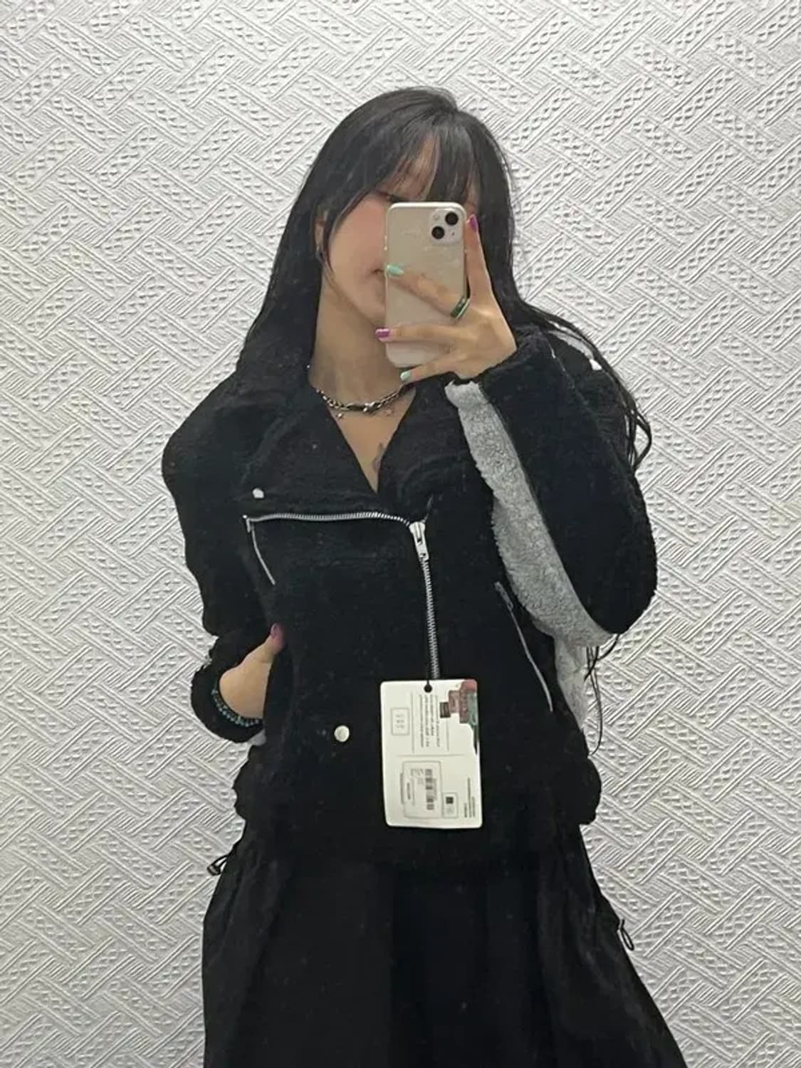 로맨틱크라운 유니크 배색 크롭 양털 무스탕 S C06708 상품이미지1