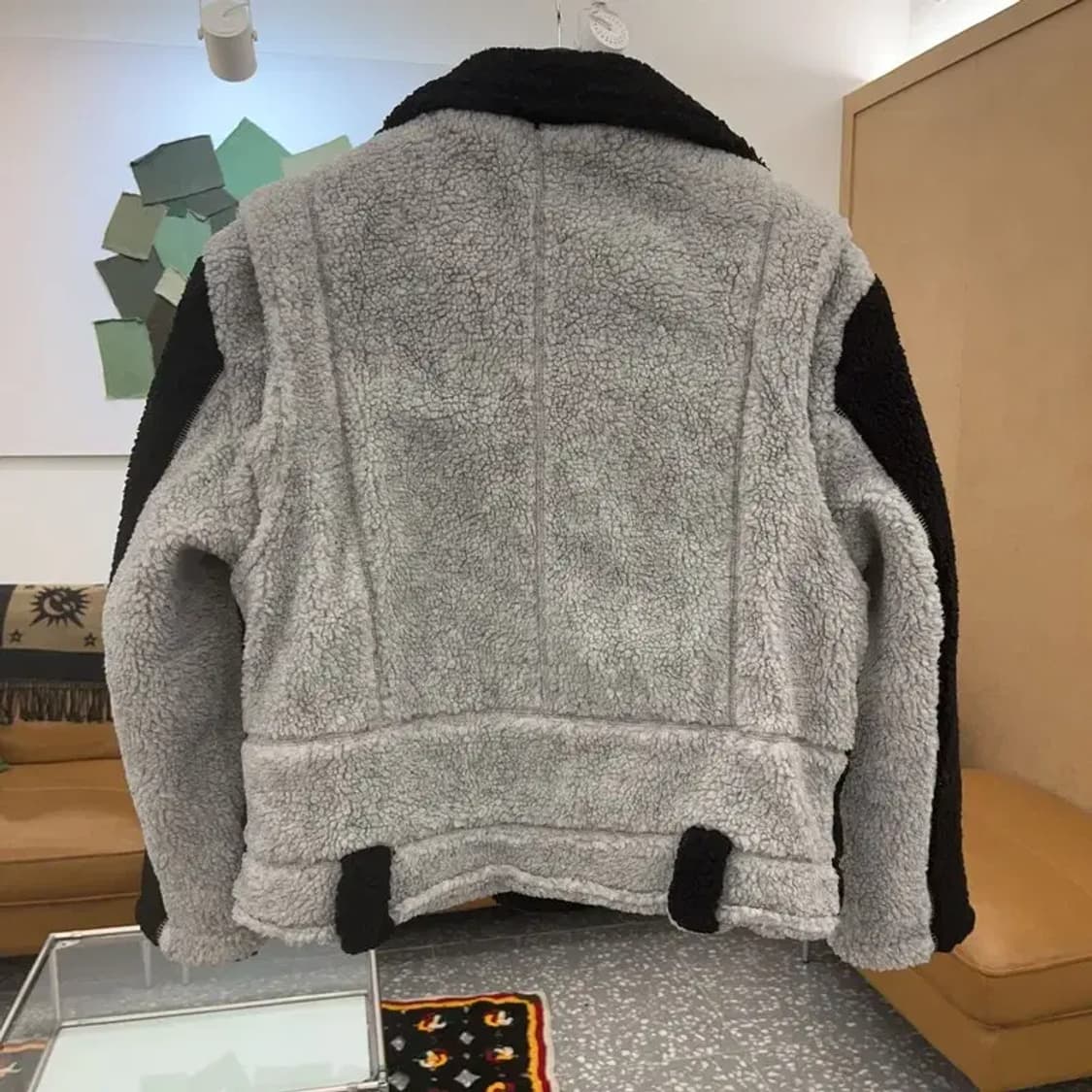 로맨틱크라운 유니크 배색 크롭 양털 무스탕 S C06708 상품이미지4