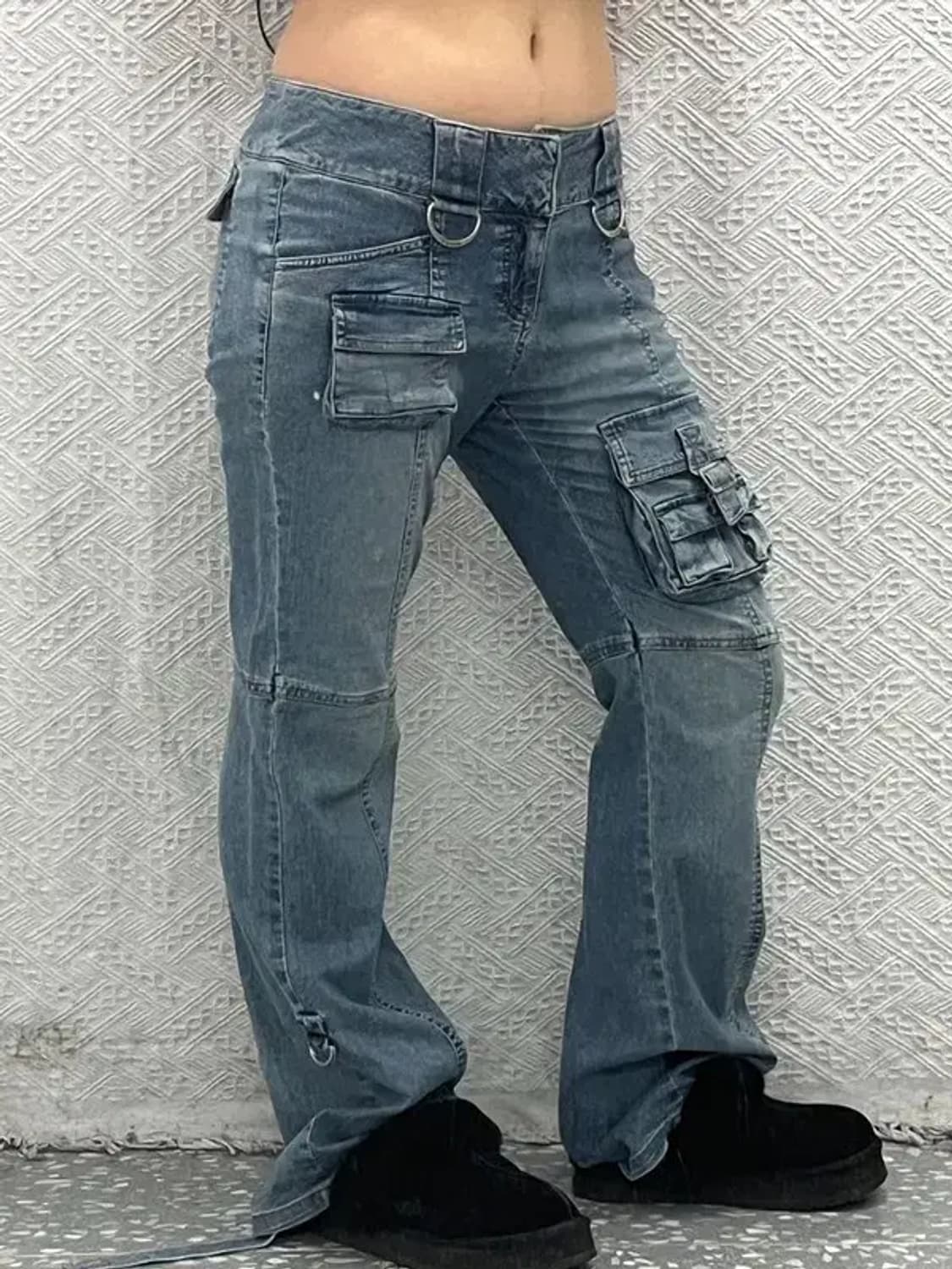 게스 워크웨어 Y2K 멀티포켓 부츠컷 데님 카고 청바지 70 C06714 상품이미지1