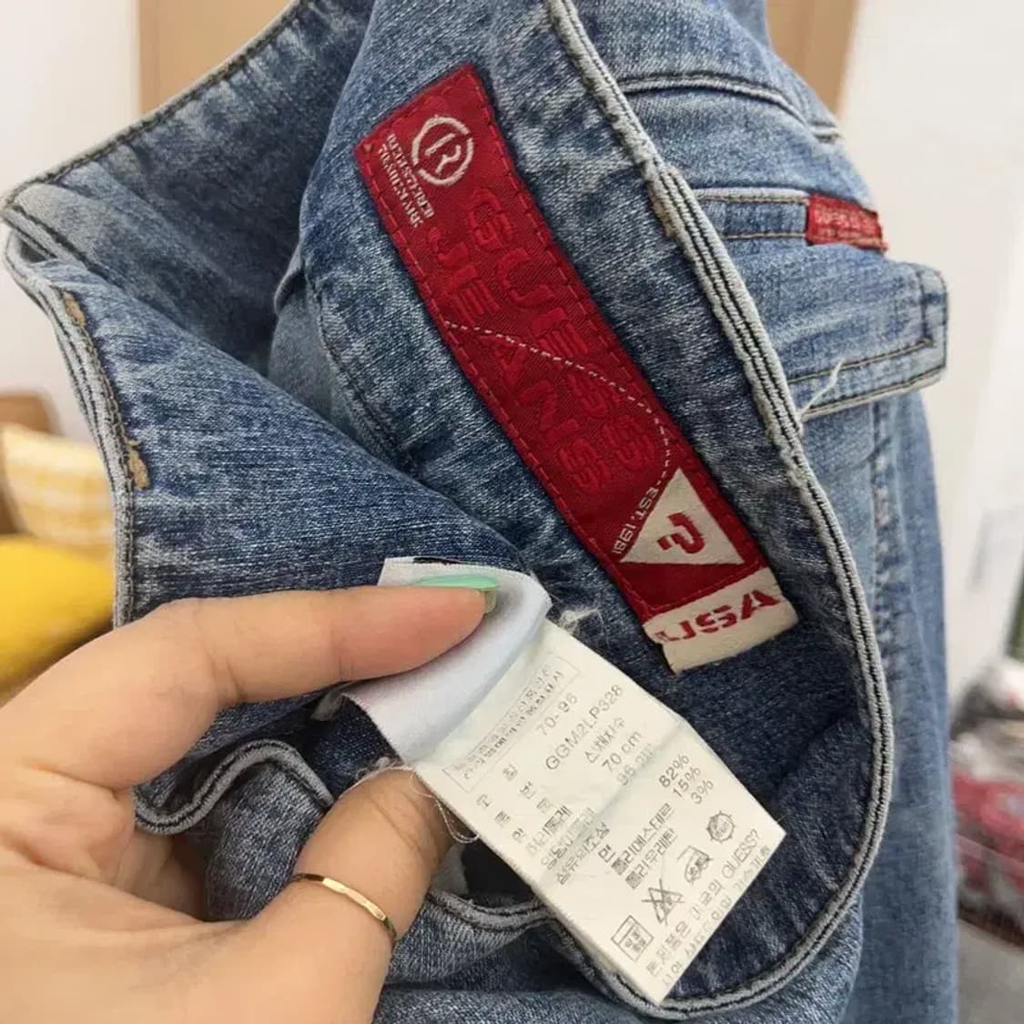 게스 워크웨어 Y2K 멀티포켓 부츠컷 데님 카고 청바지 70 C06714 상품이미지5