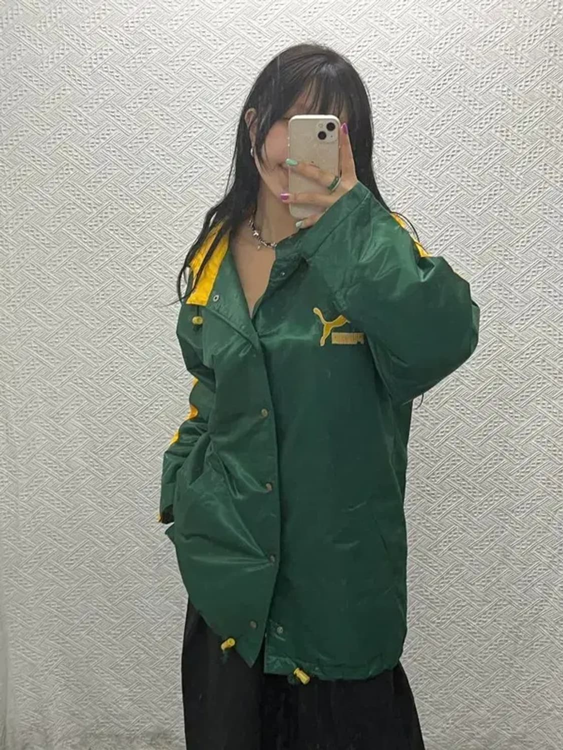 푸마 일본 빈티지 올드스쿨 배색 오버핏 바람막이 자켓 2XL C06681 상품이미지2