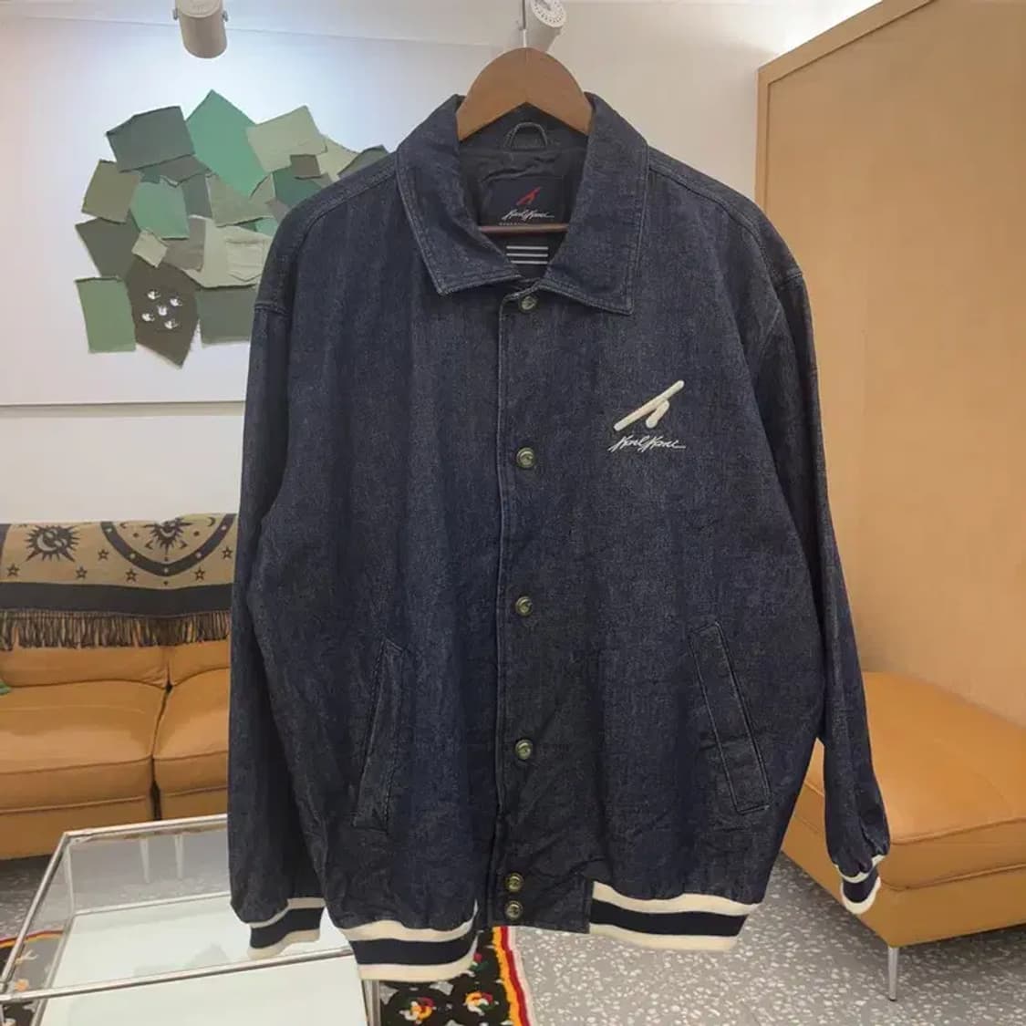 칼 카니 올드스쿨 힙합 데님 바시티 자켓 M C06686 상품이미지3