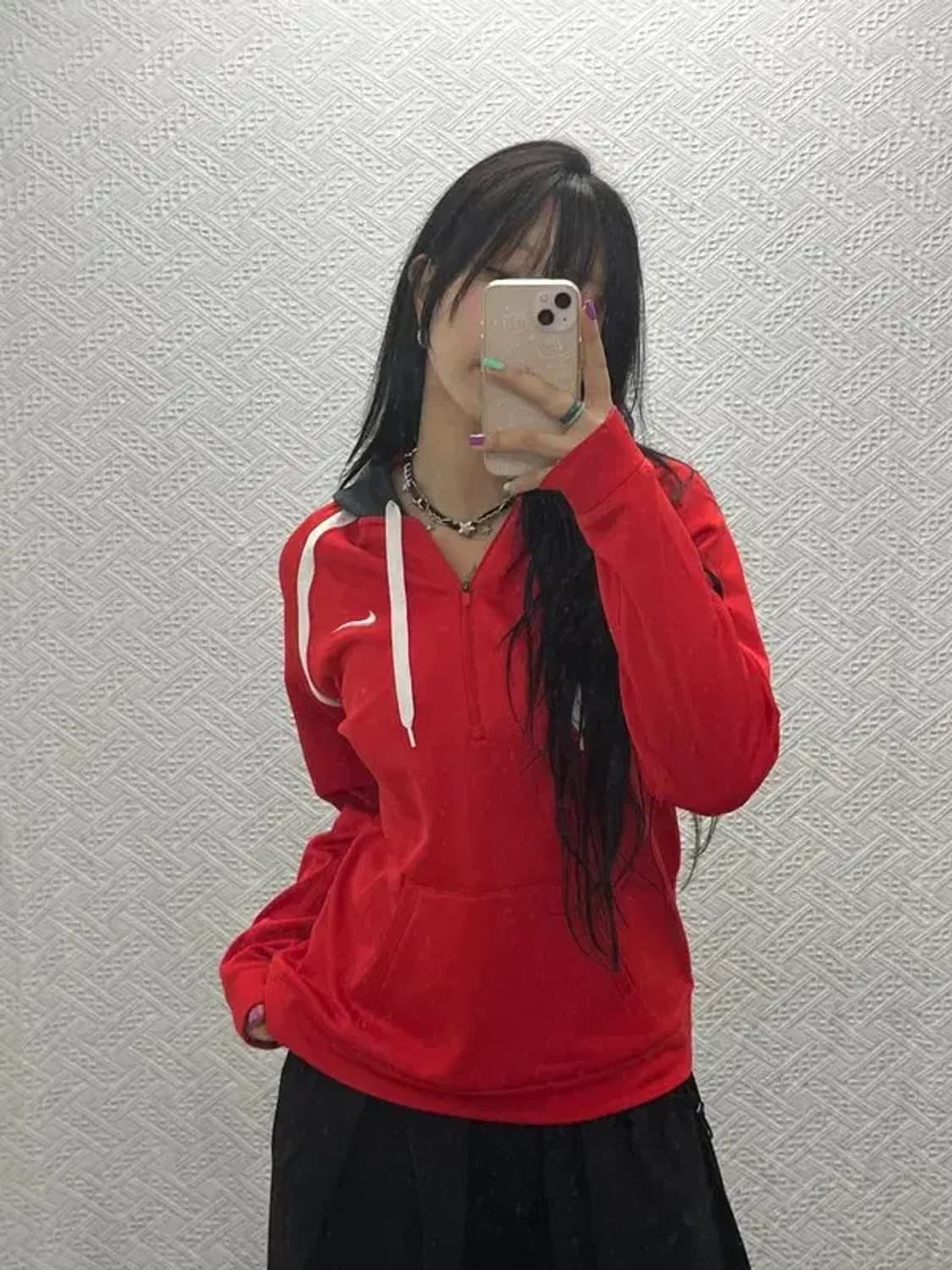 나이키 더마핏 스포티 러닝 반집업 후드티 L C06707 상품이미지1