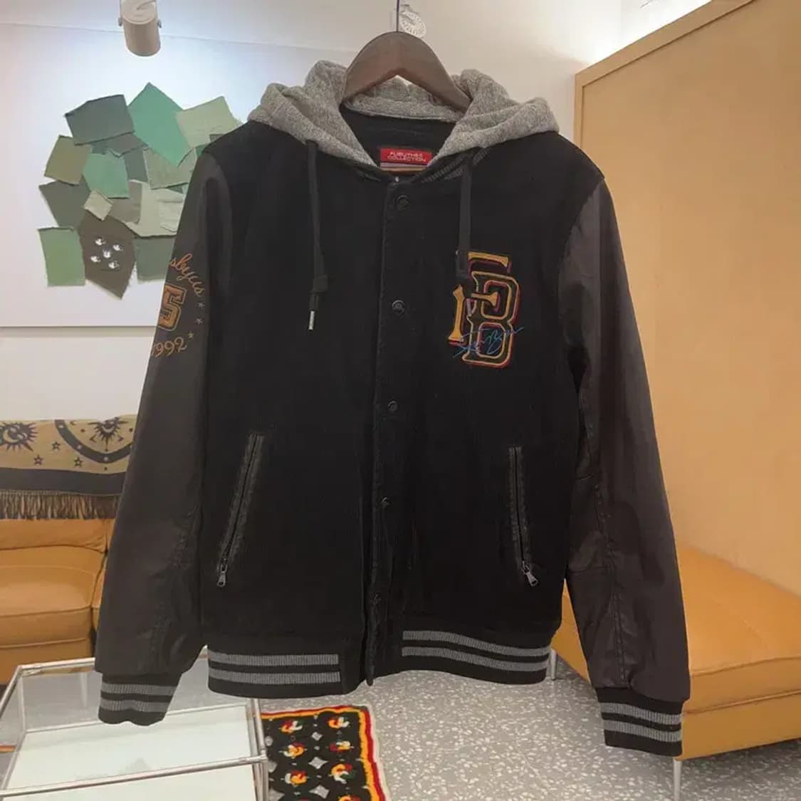 푸부 FUBU 올드스쿨 코듀로이 골덴 후드 바시티 자켓  L C06700 상품이미지3