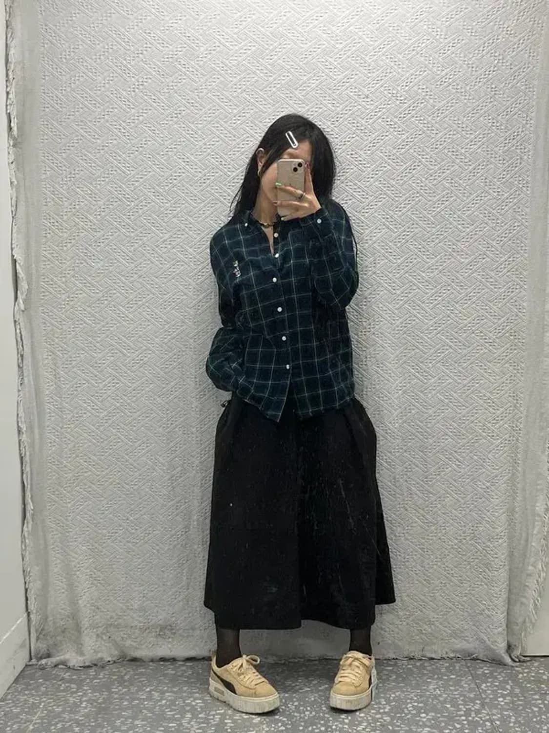 예일 베어자수 버튼다운 홀리데이 그린 셔츠 L C06738 상품이미지2