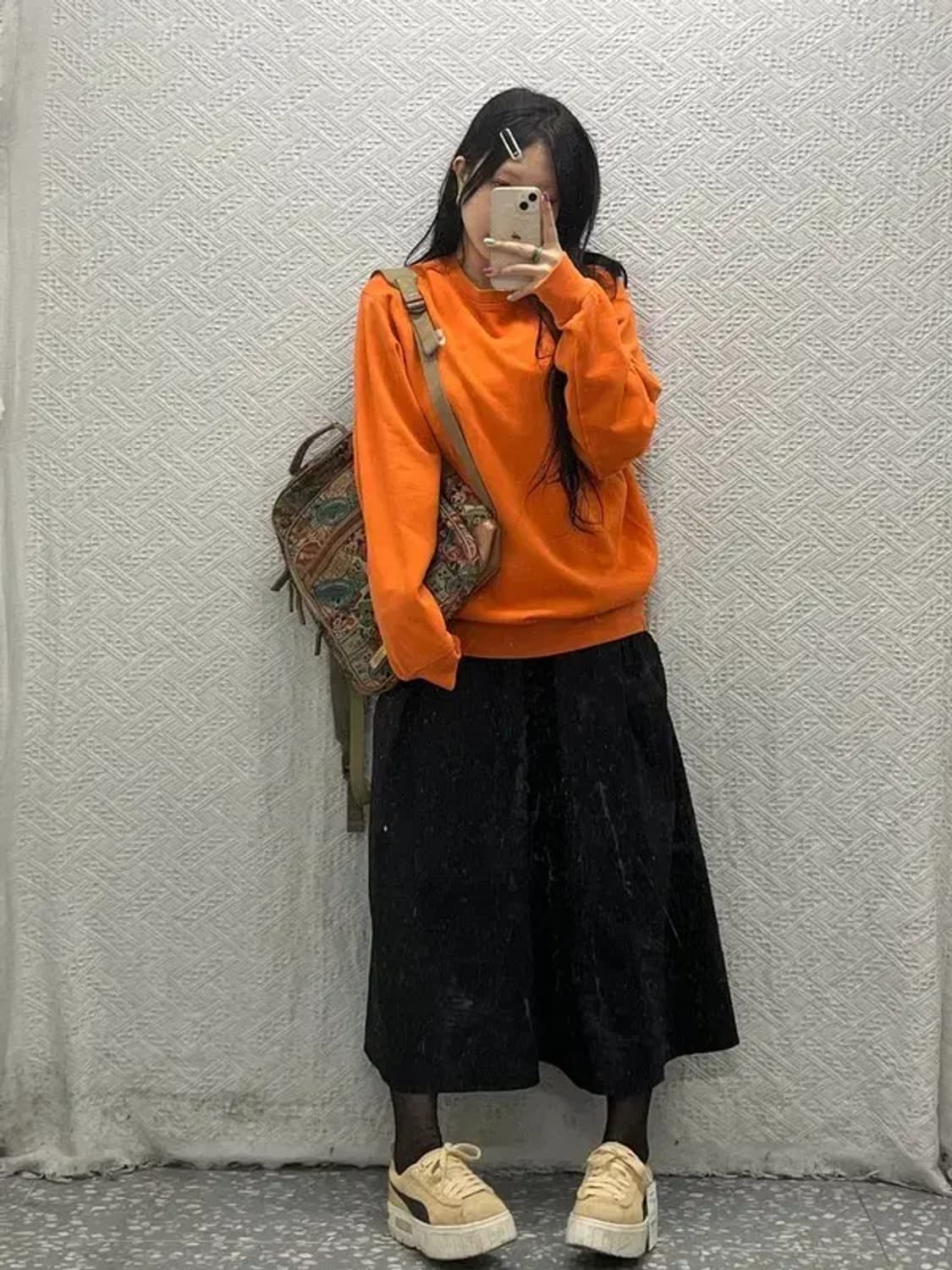 나이키 00's 퓨추라로고 자수 오렌지 맨투맨 스웻셔츠 XL C06740 상품이미지2