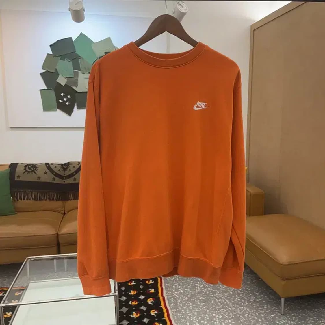 나이키 00's 퓨추라로고 자수 오렌지 맨투맨 스웻셔츠 XL C06740 상품이미지3