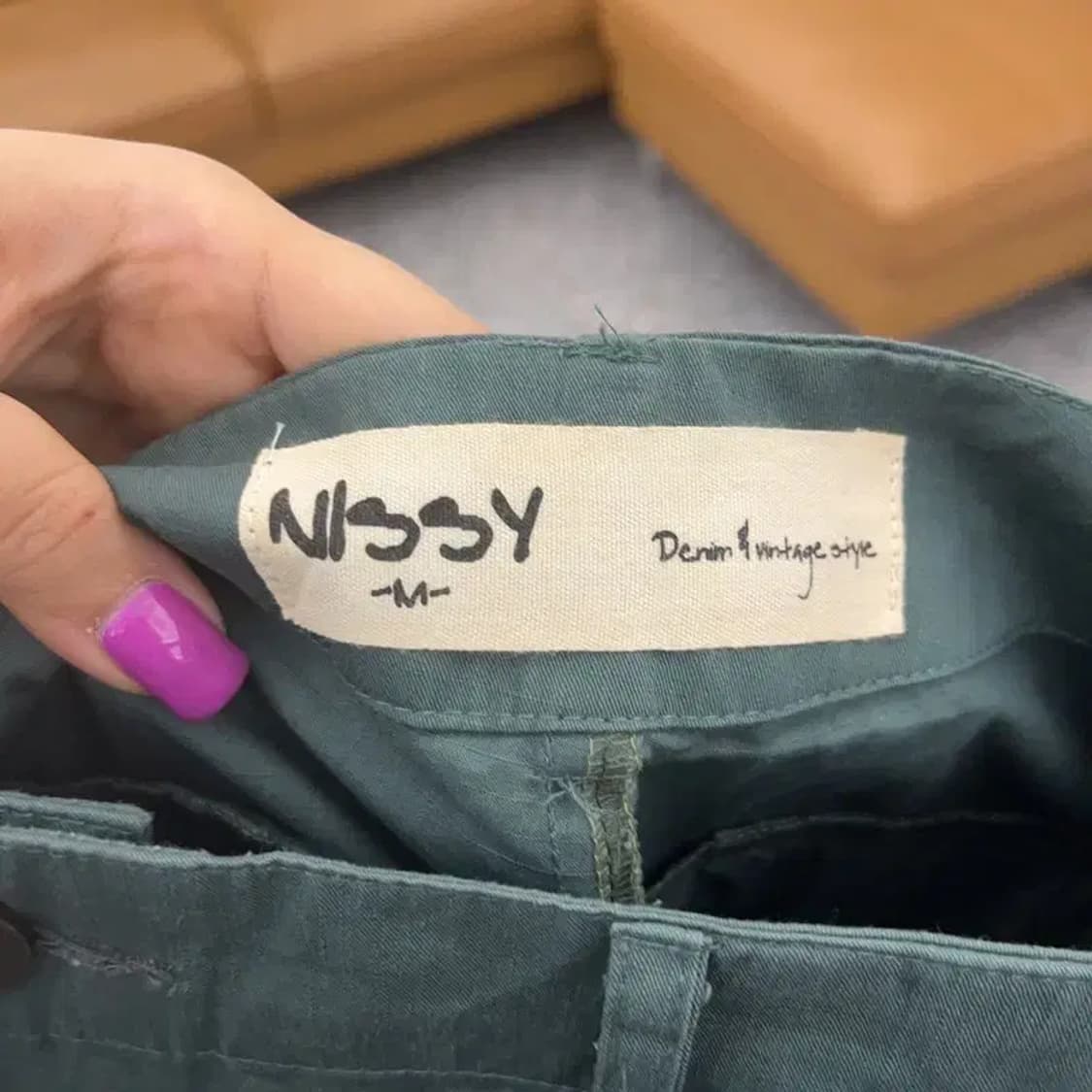 빈티지 스트릿 힙합 올리브 그린 스트랩 카고팬츠 M C06754 상품이미지5