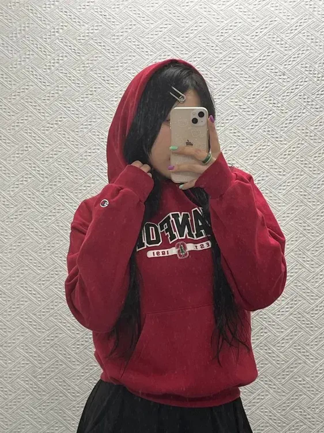 챔피언 어센틱 올드스쿨 스탠포드 약기모 후드티 S C06728 상품이미지1