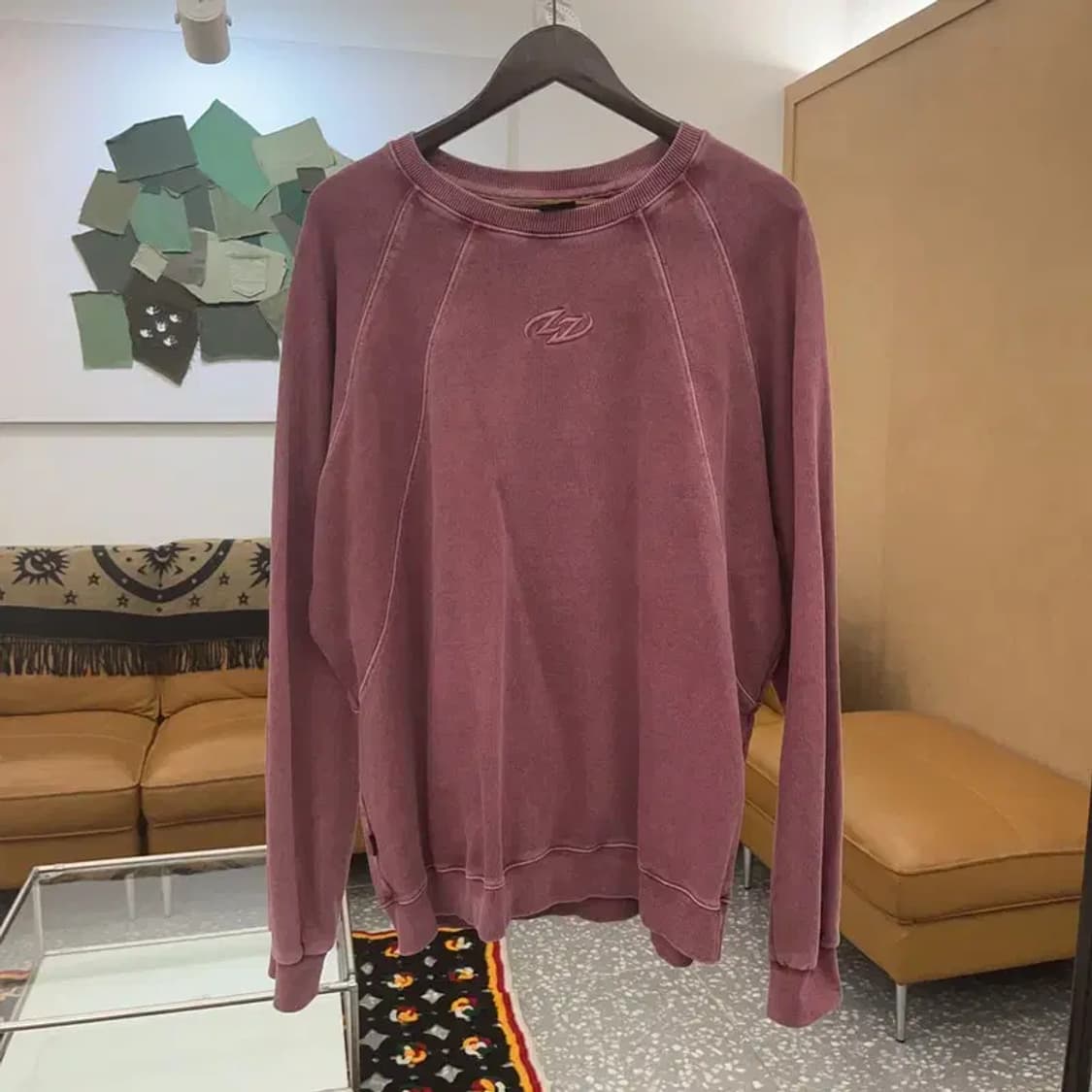 꼼파뇨 피그먼트 오버핏 더스티핑크 맨투맨 스웻셔츠 L C06741 상품이미지3