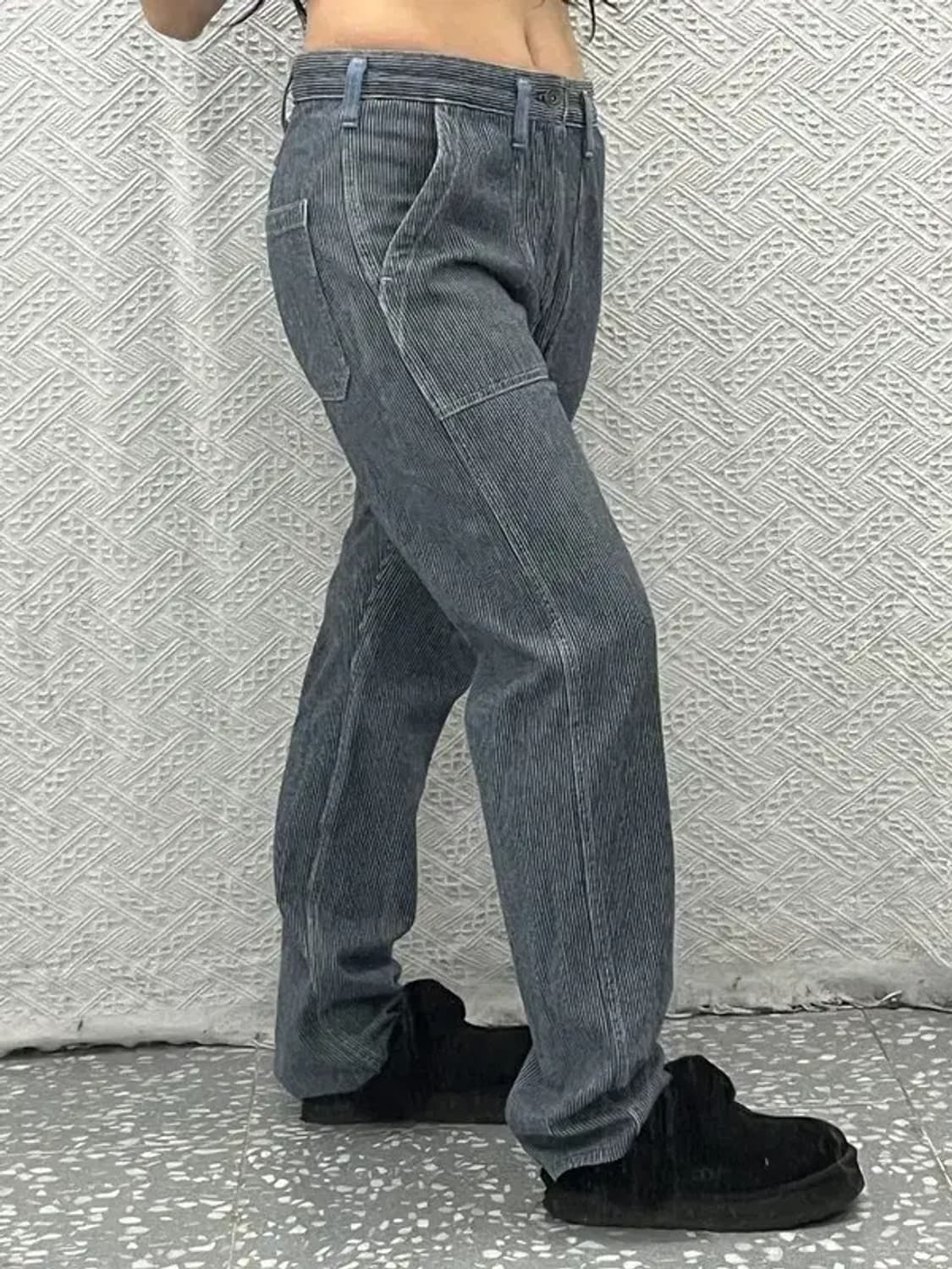 빈티지 빅포켓 유니크 스트라이프 면바지 M C06756 상품이미지1