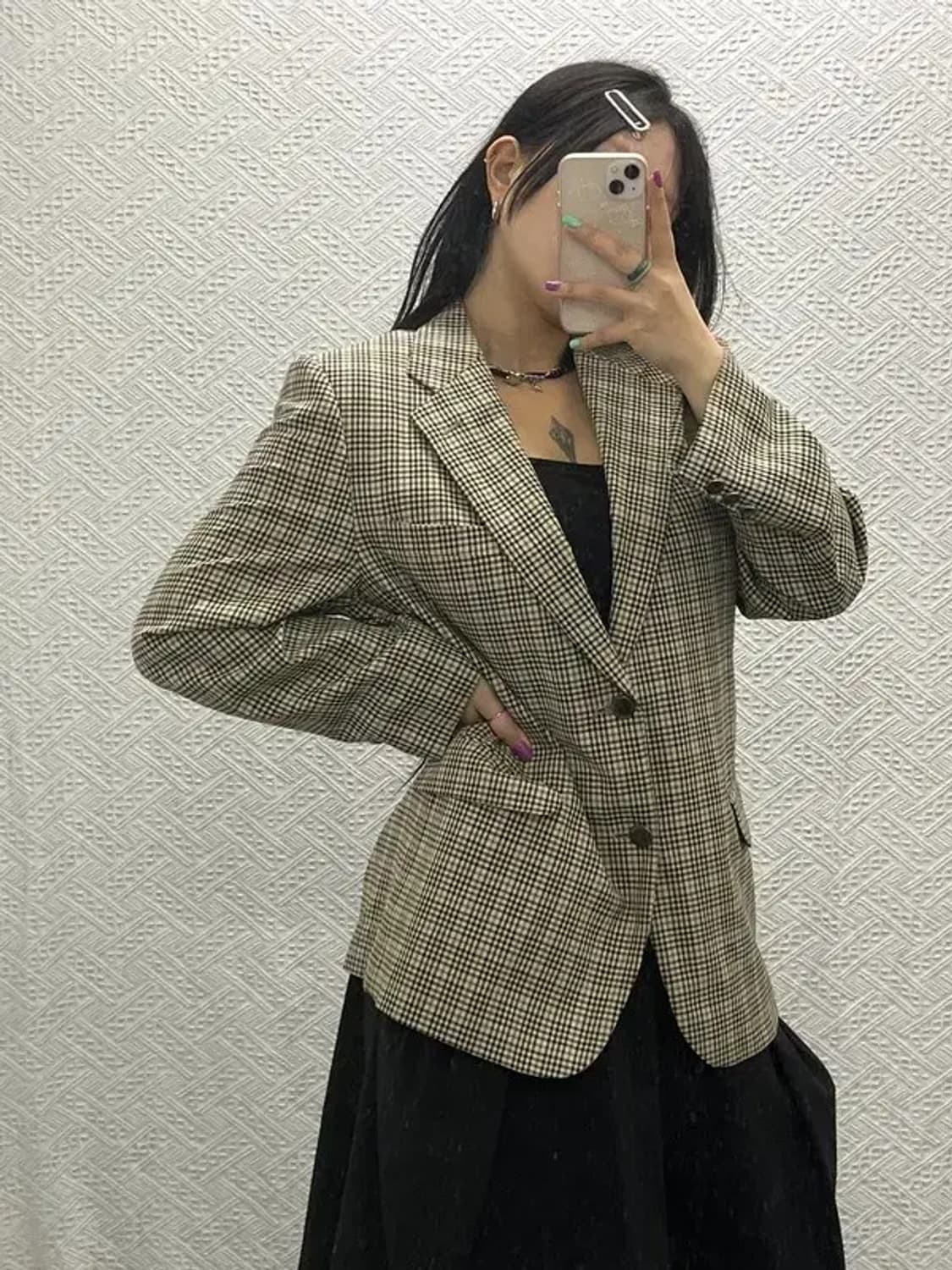 입생로랑 퓨어옴므 올드스쿨 빈티지 체크 블레이저 95 C06737 상품이미지1