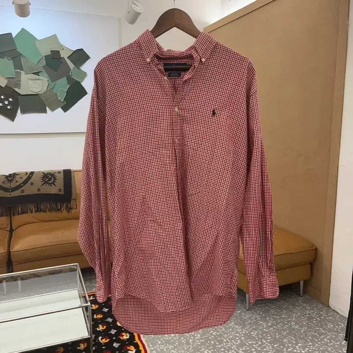 폴로 랄프로렌 빈티지 레트로 오버핏 체크 셔츠 M C06764 상품이미지3