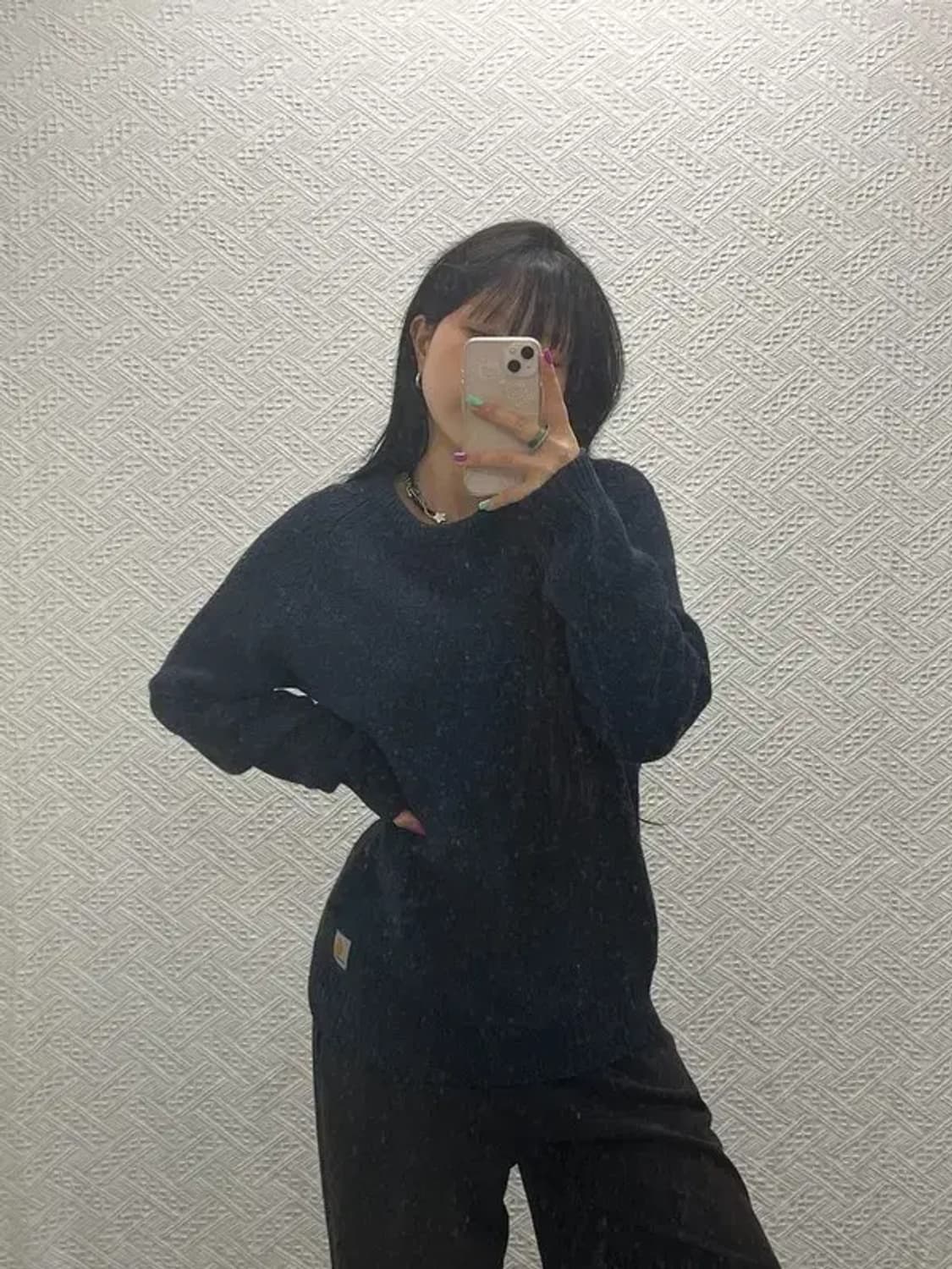 칼하트 WIP 앙글리스틱 캐주얼 오버핏 울 니트 M C06769 상품이미지2