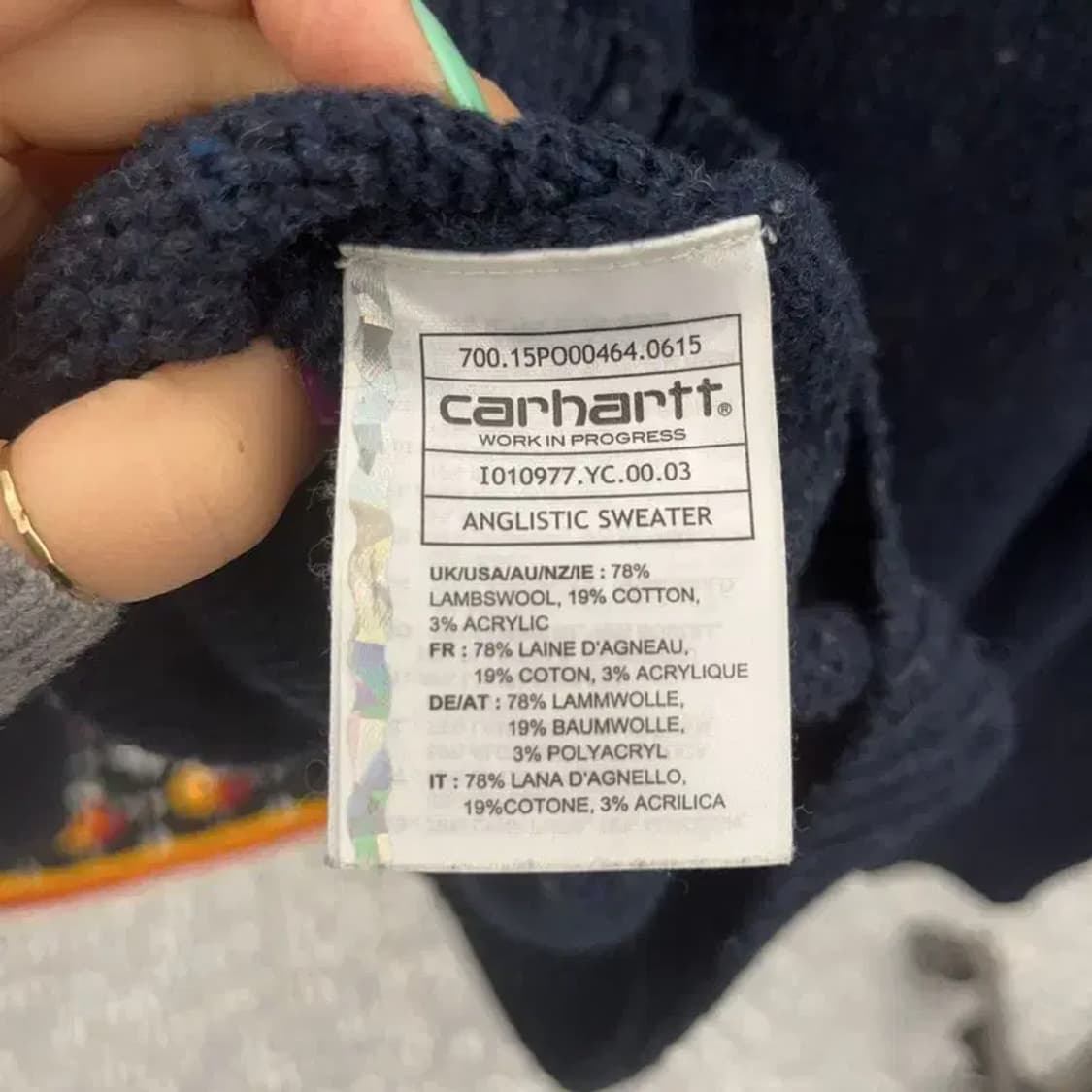 칼하트 WIP 앙글리스틱 캐주얼 오버핏 울 니트 M C06769 상품이미지6