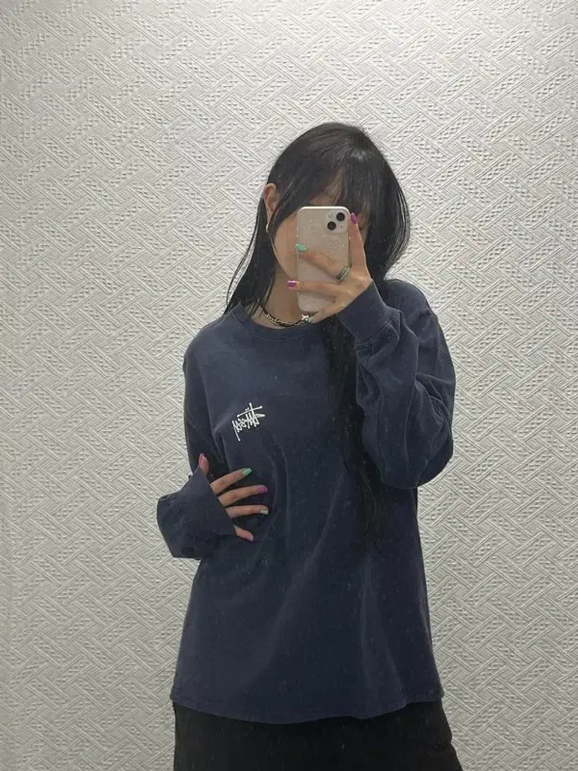 스투시 올드스쿨 백로고 베이직 롱슬리브  L C06780 상품이미지1