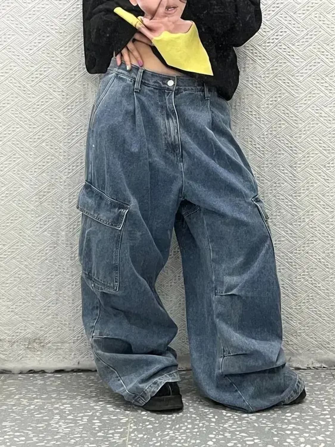 어반드레스 아방가르드 오버핏 힙합 데님 카고팬츠 L C06791 상품이미지2