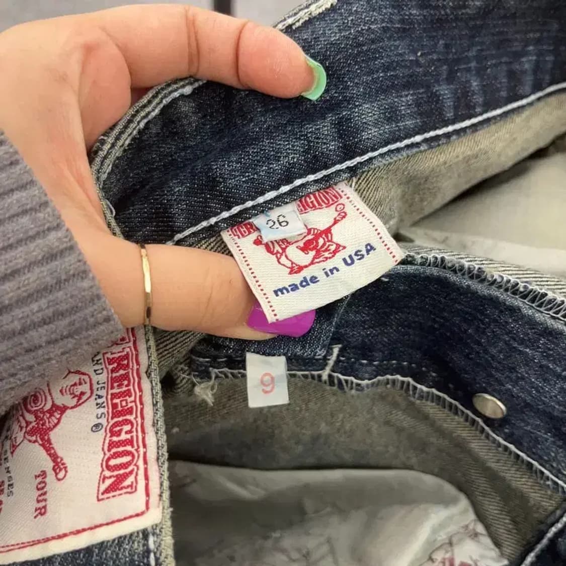 트루릴리전 BOBBY 빈티지 디스트로이드 데님팬츠 26인치 C06797 상품이미지4