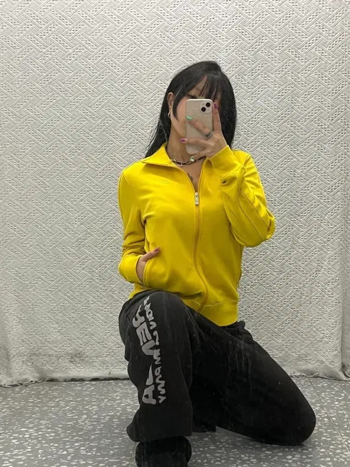 나이키 올드스쿨 빈티지 비비드 머스타드 져지 집업 M C06773 상품이미지1