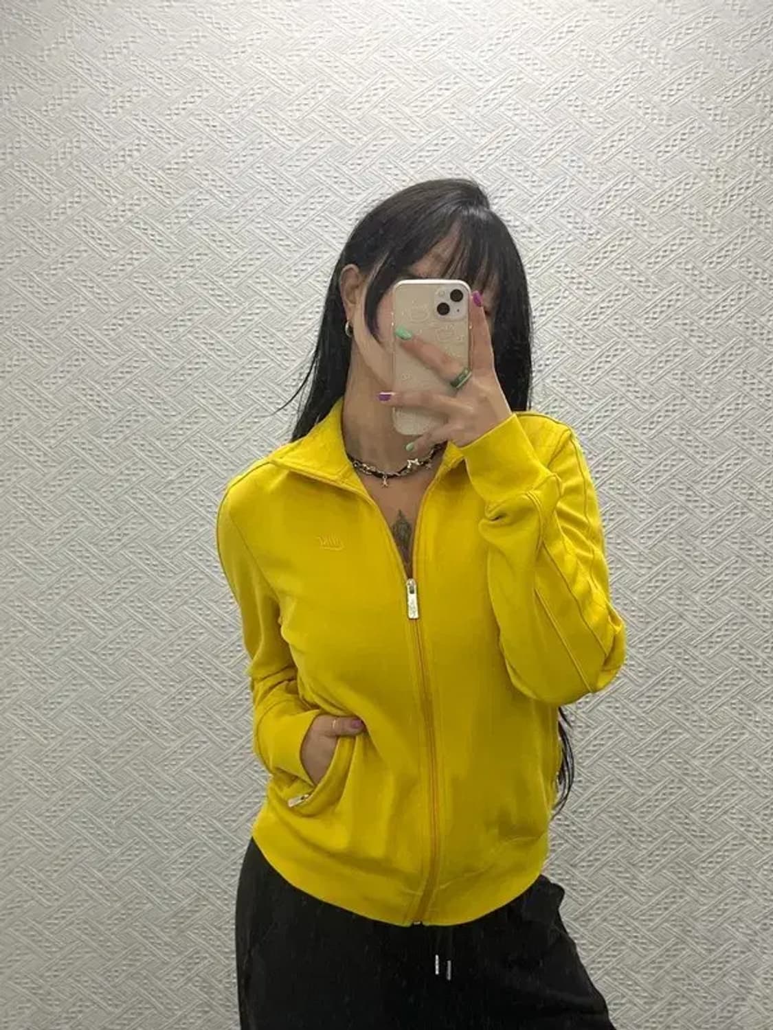 나이키 올드스쿨 빈티지 비비드 머스타드 져지 집업 M C06773 상품이미지2