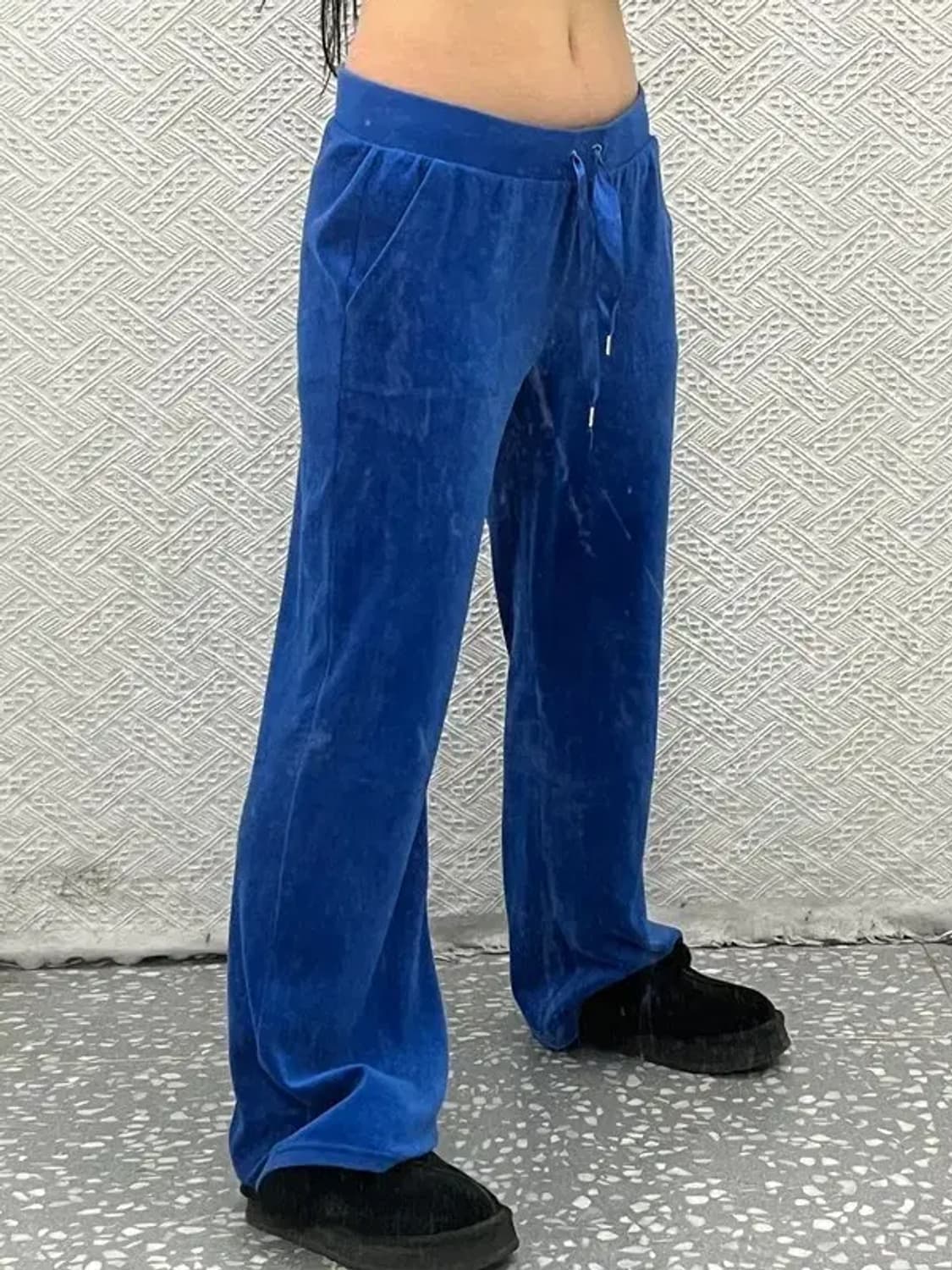 쥬시 꾸뛰르 Y2K 벨벳 코발트 블루 트레이닝 팬츠 M C06795 상품이미지2