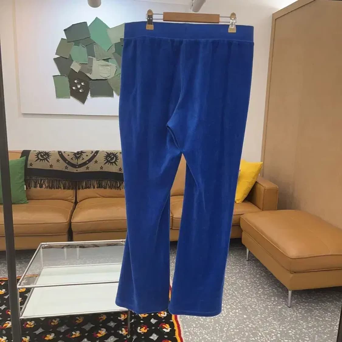 쥬시 꾸뛰르 Y2K 벨벳 코발트 블루 트레이닝 팬츠 M C06795 상품이미지4